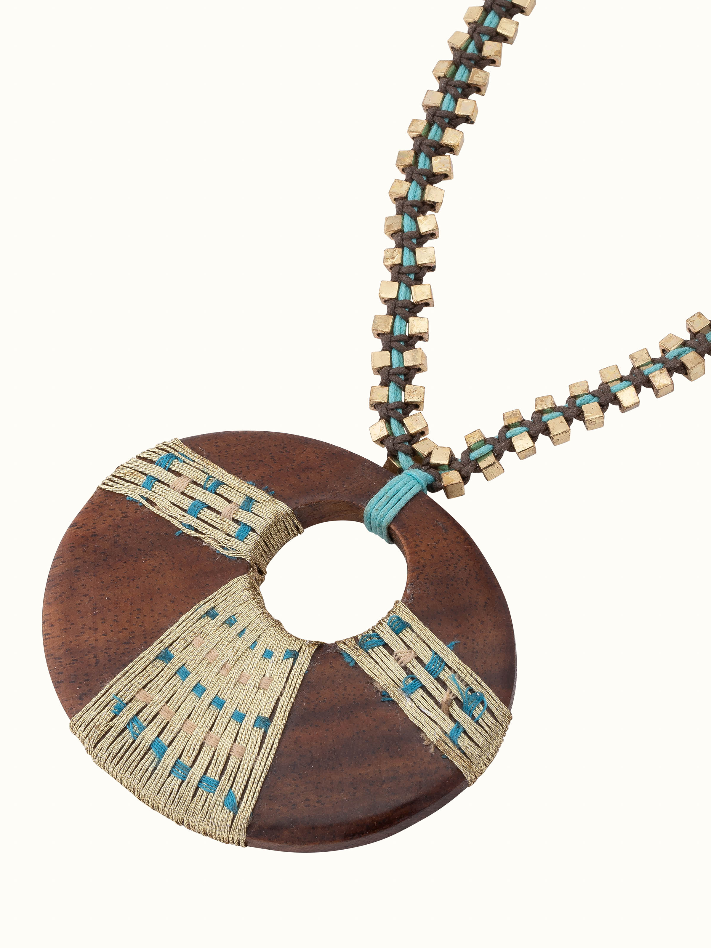 Angled view of Handcrafted Long Necklace showcasing the full design and craftsmanship.