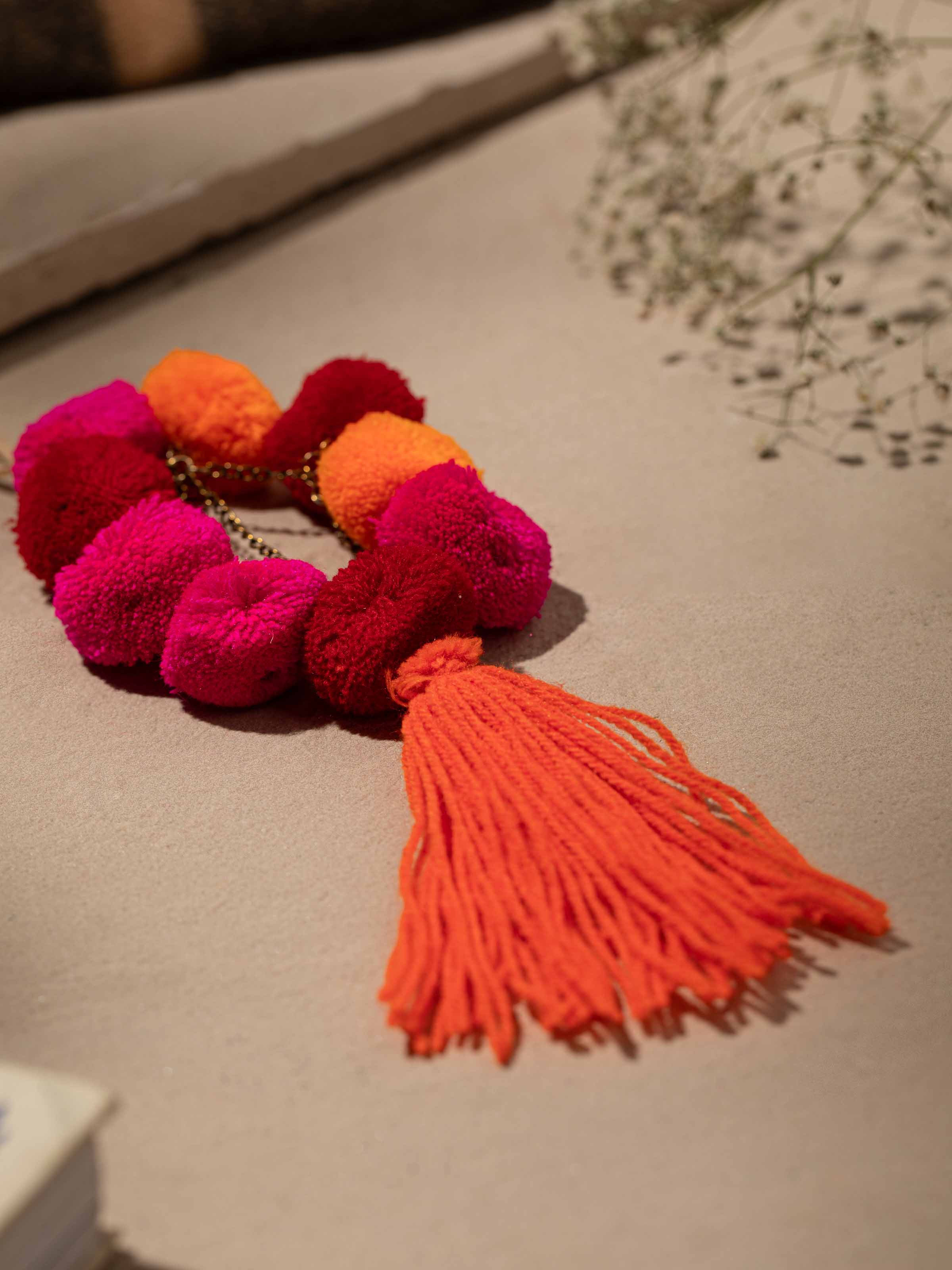 Back view of Handcrafted Long Necklace highlighting the clasp and design details.