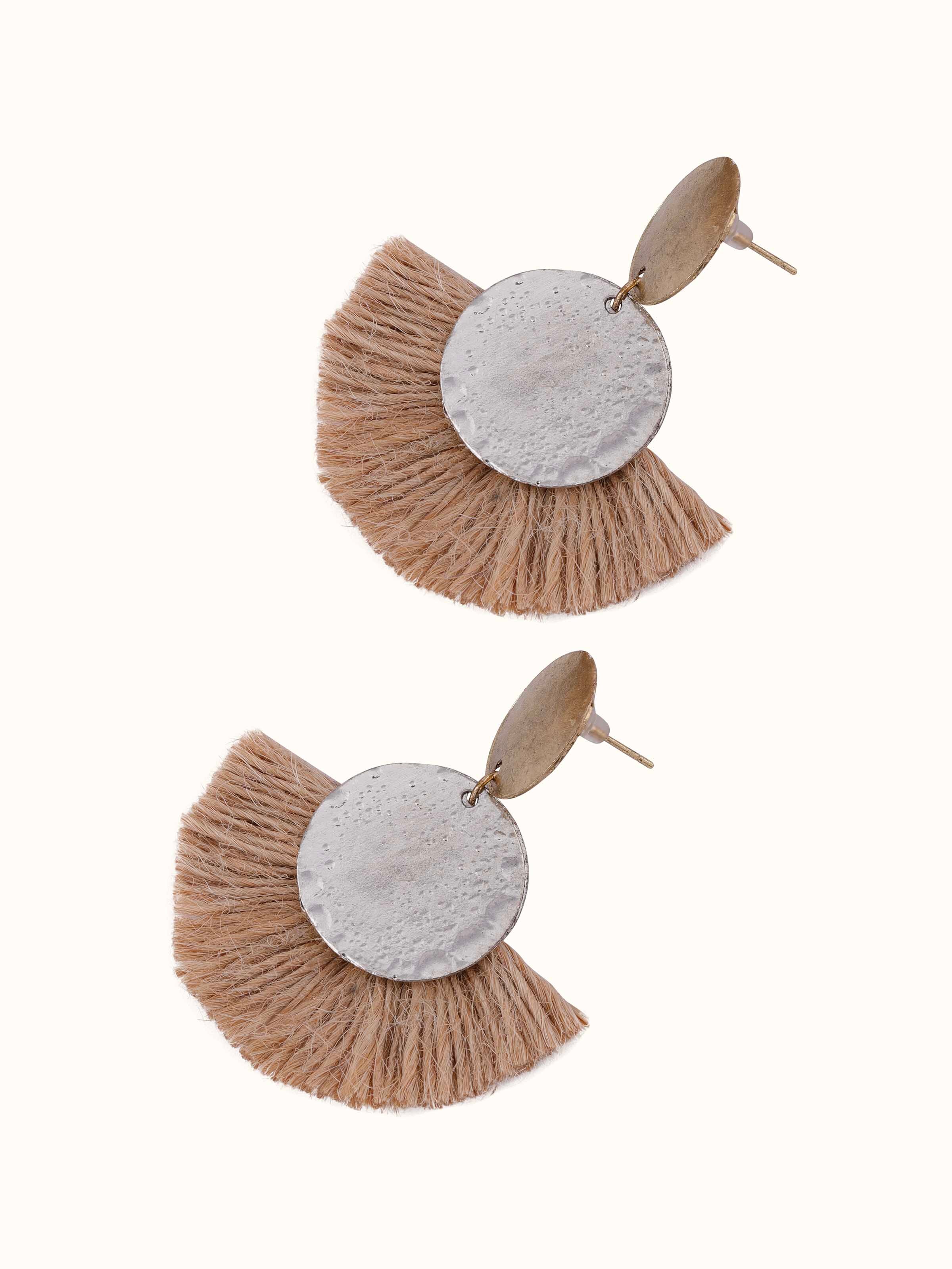 Back view of Handcrafted Drop Earrings focusing on the secure clasp and detailed artistry.