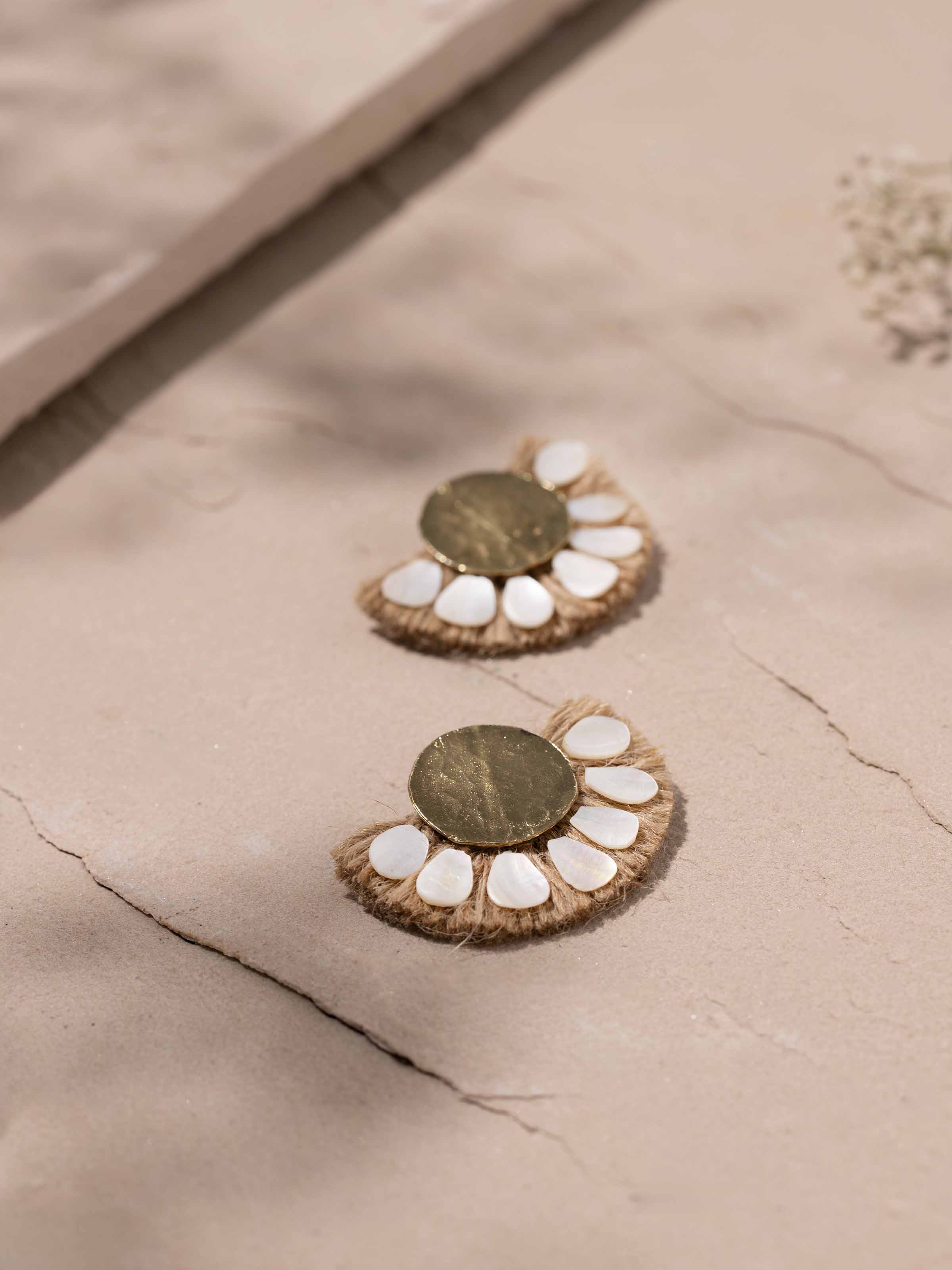 Back view of Handcrafted Drop Earrings showing clasp and design features.