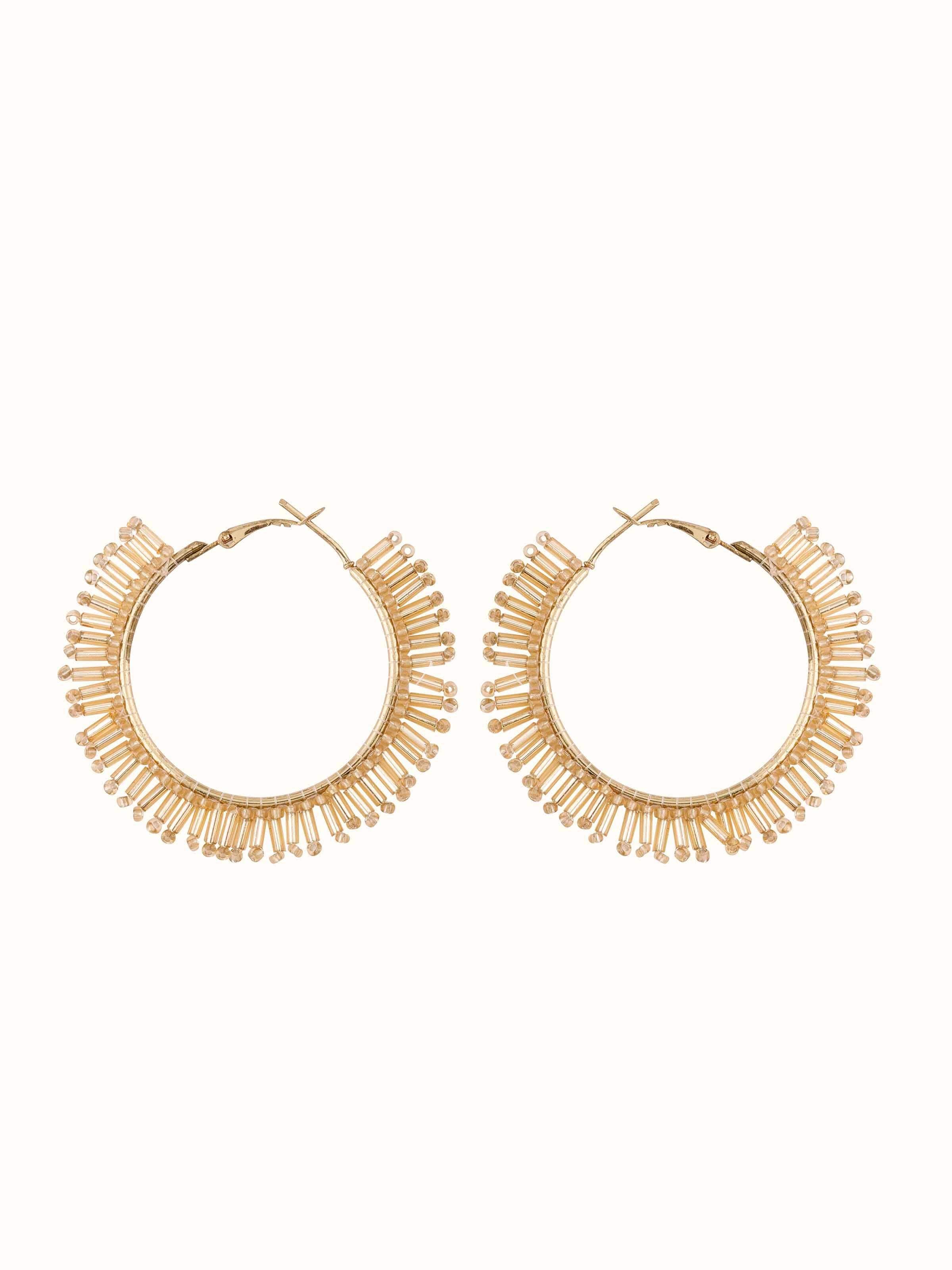 Overhead view of Handcrafted Hoop Earrings showcasing artisanal craftsmanship and unique design.