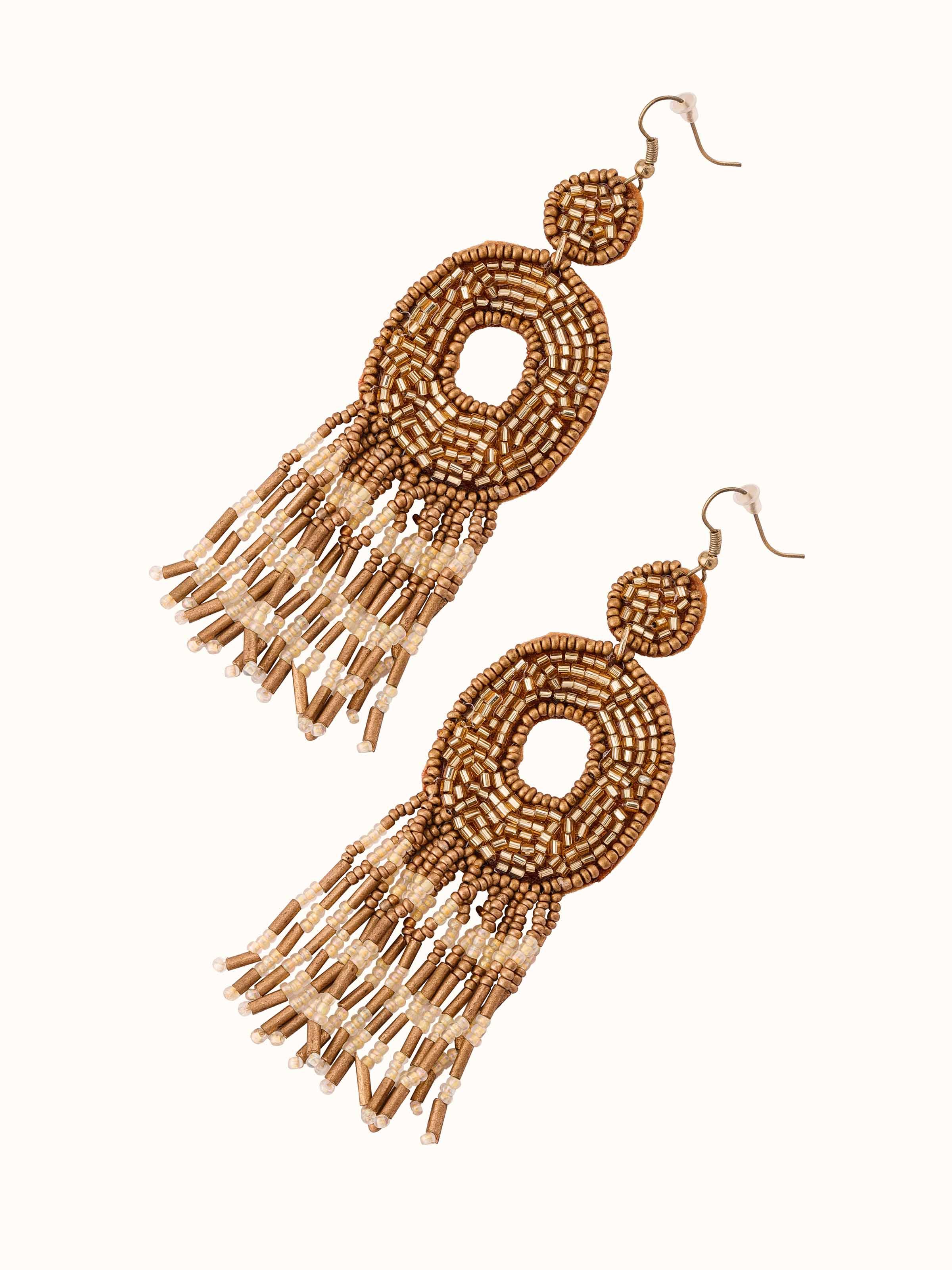 Back view of Handcrafted Drop Earrings focusing on the secure clasp and detailed craftsmanship.
