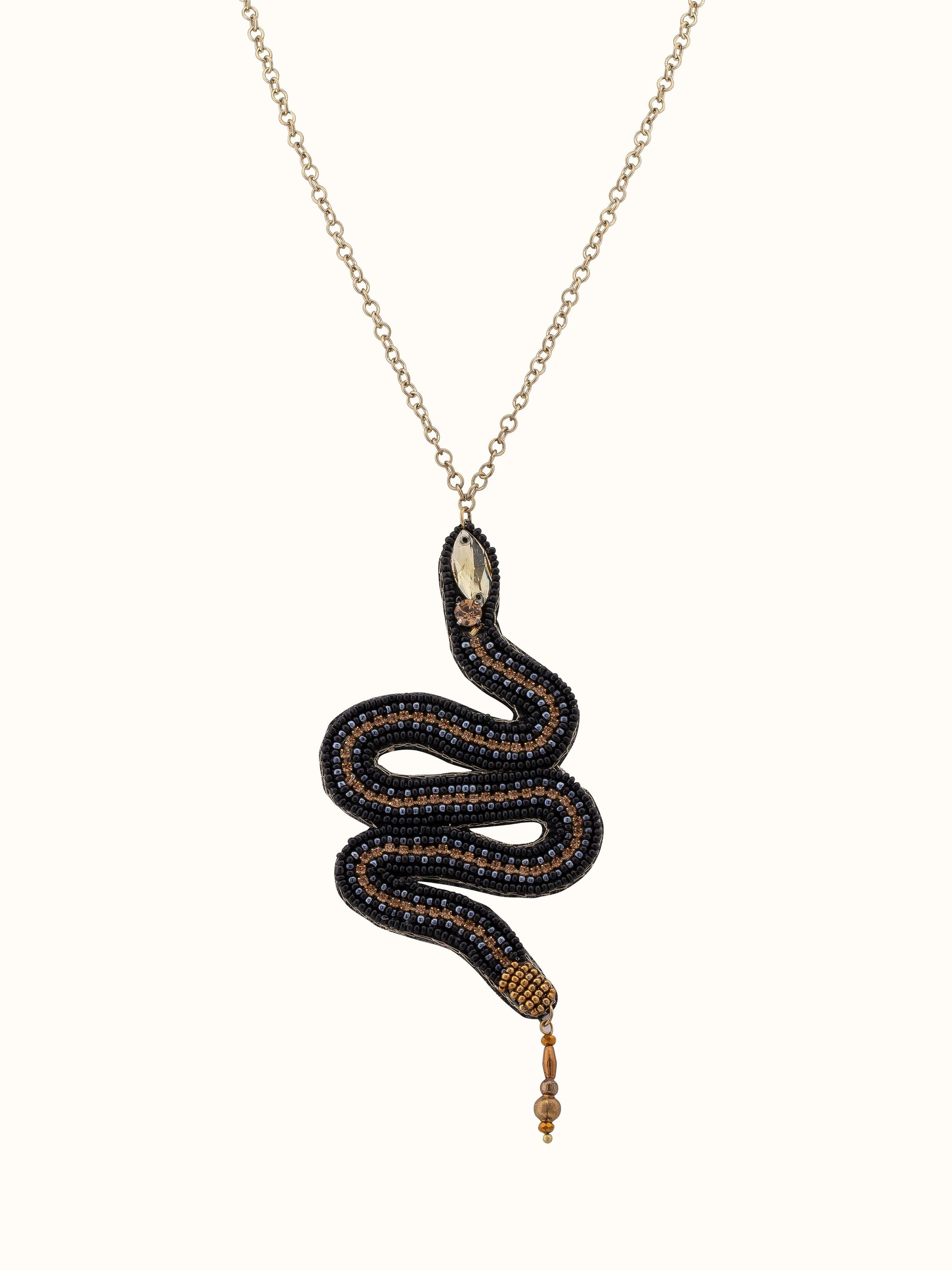 Front view of Handcrafted Long Necklace showcasing elegant design and craftsmanship.