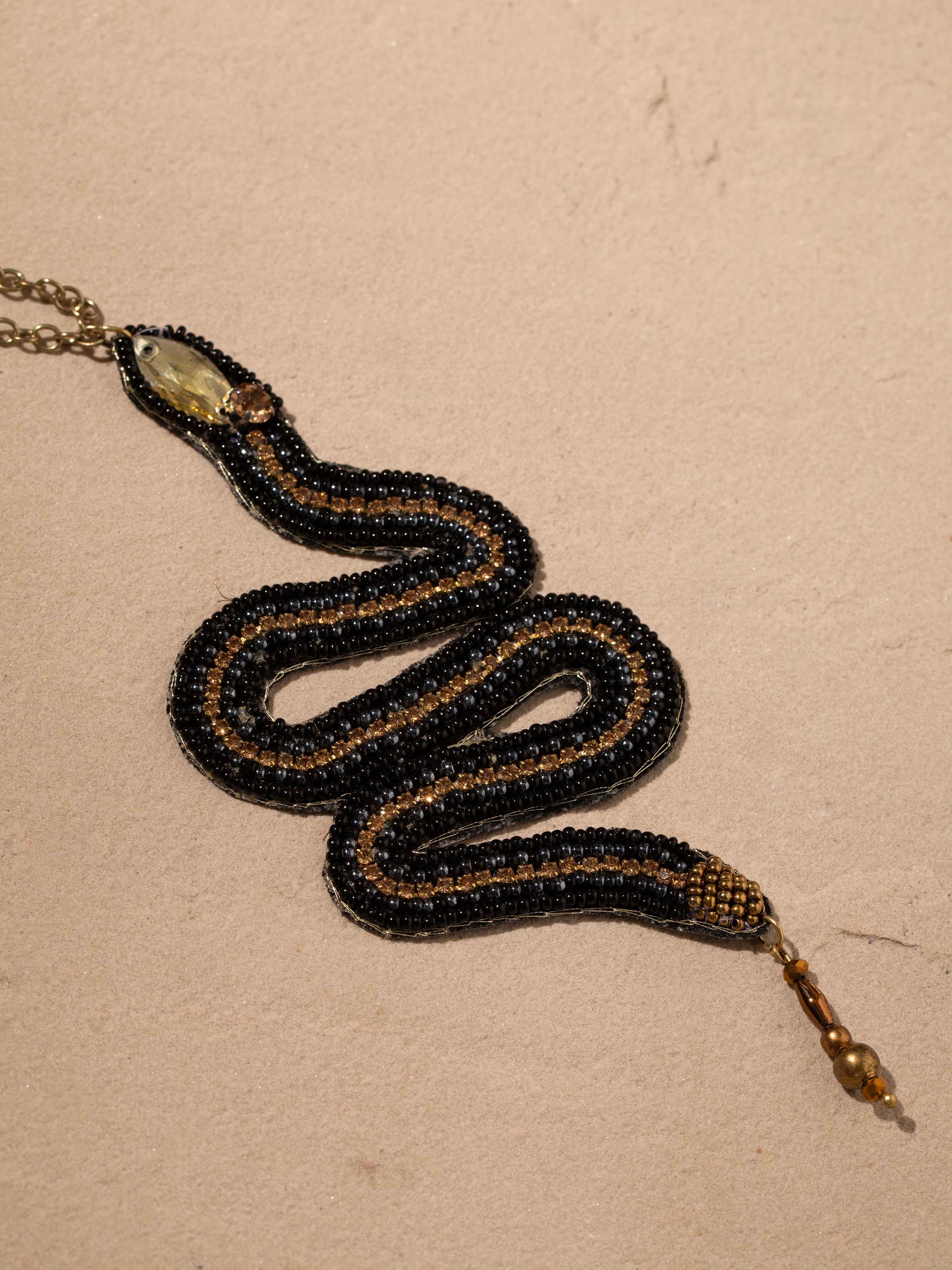Detailed view of Handcrafted Long Necklace focusing on the fine design elements and craftsmanship.