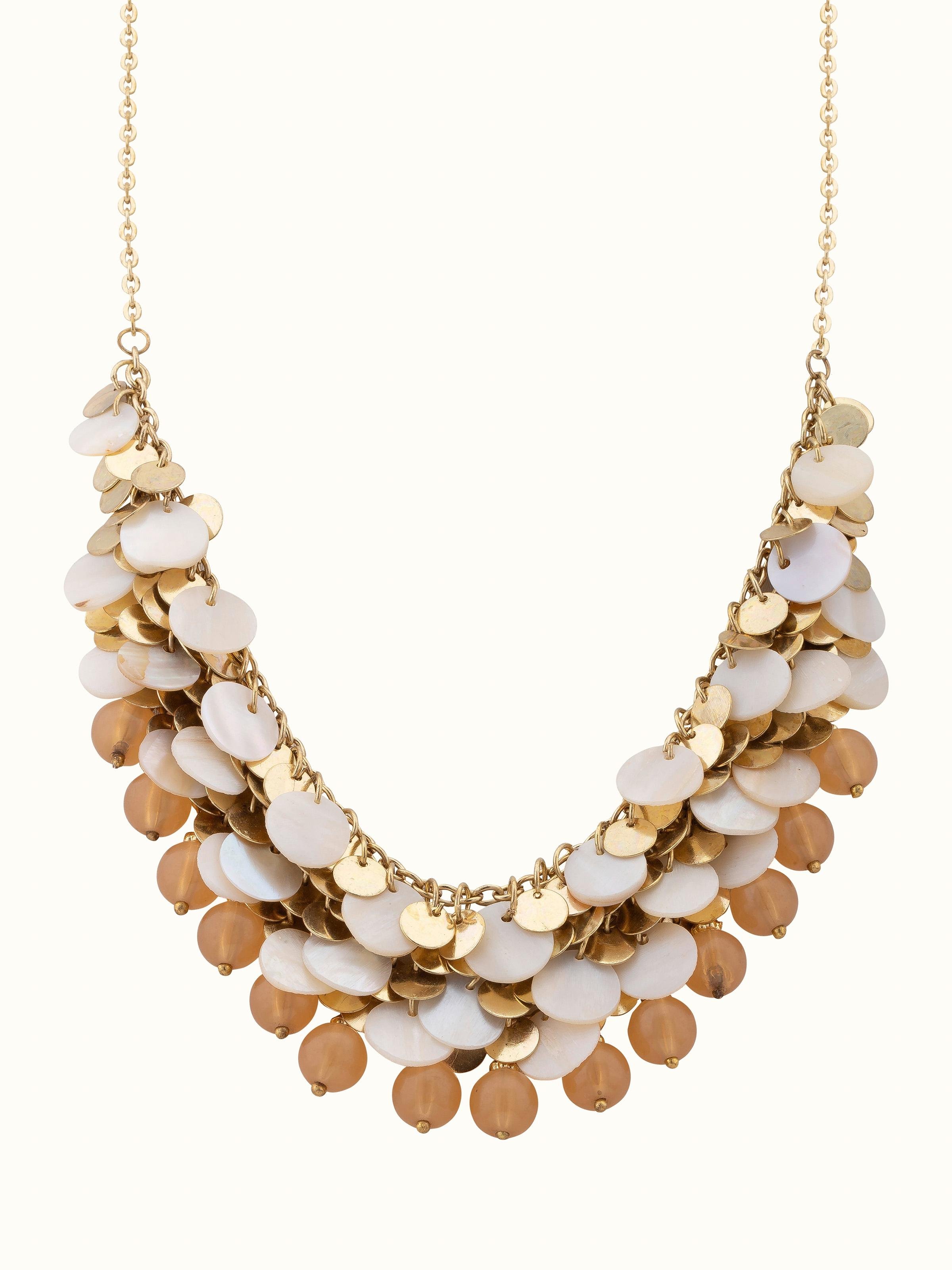 Front view of Handcrafted Collar Necklace featuring a stylish collar design with intricate details.
