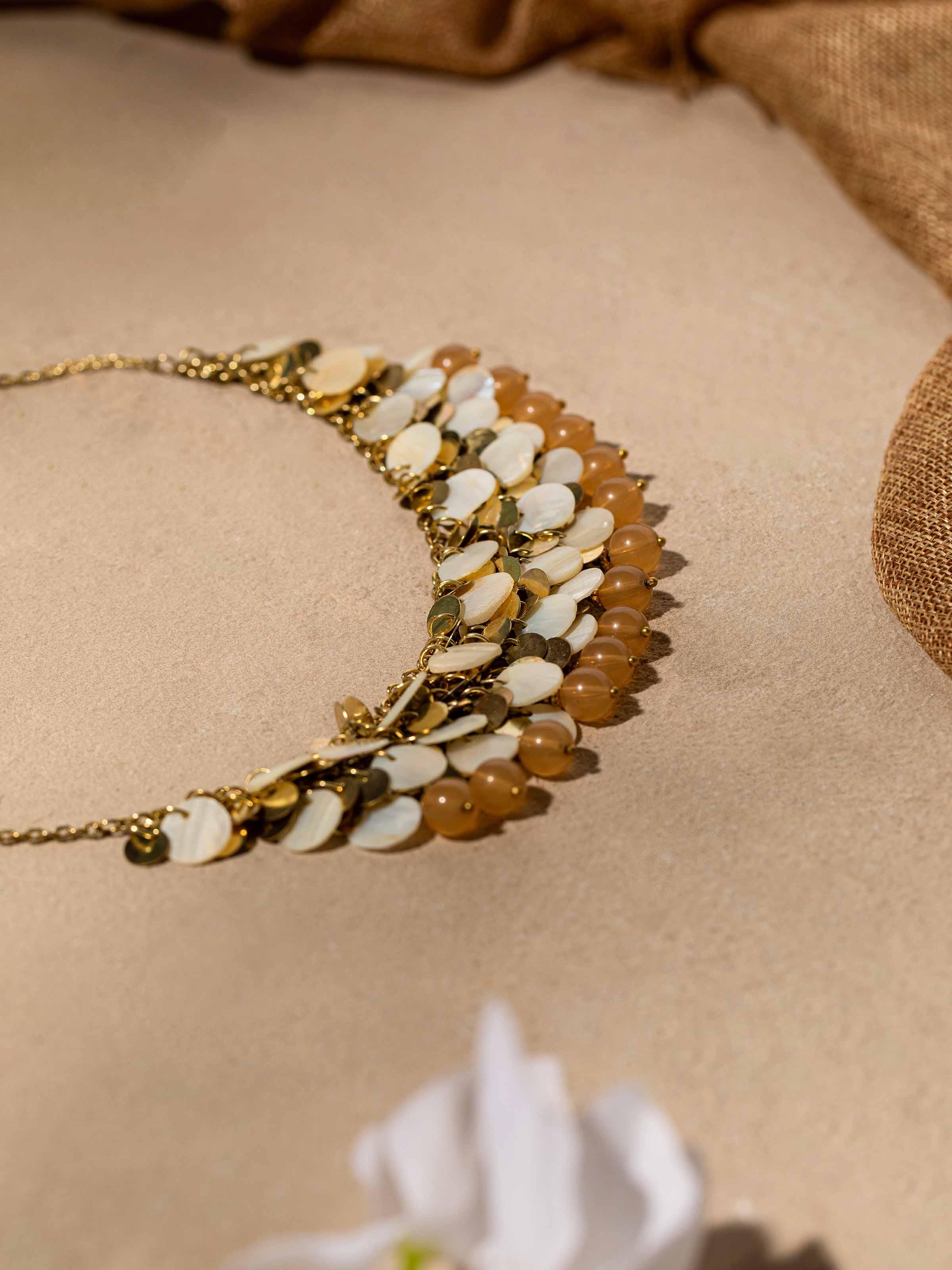 Back view of Handcrafted Collar Necklace showing the clasp and overall design.