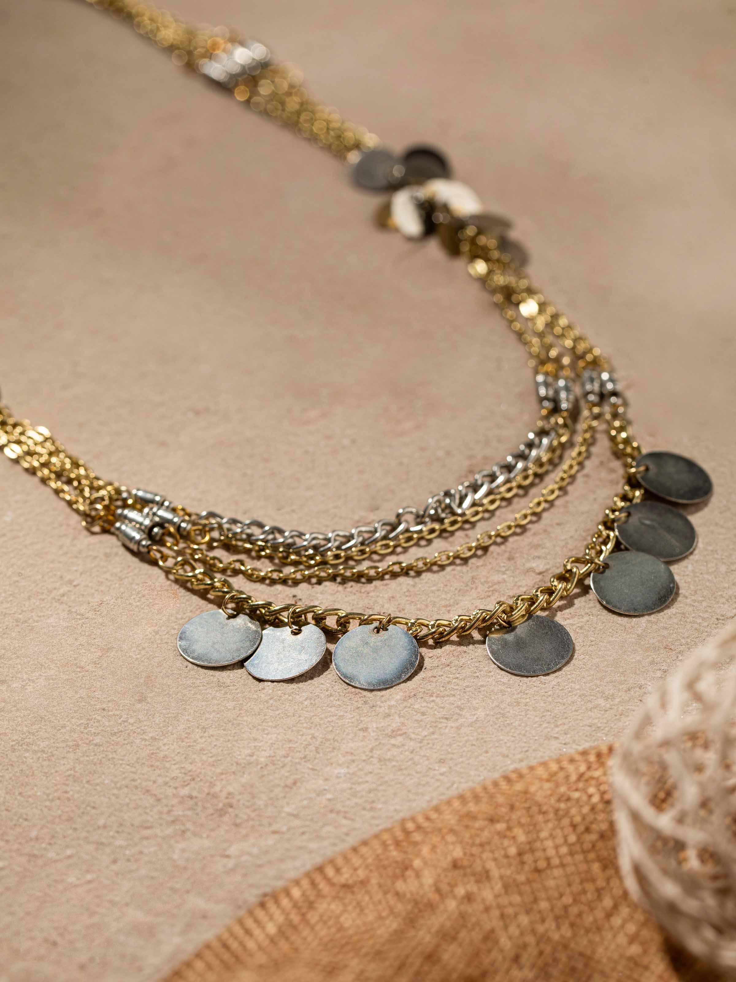 Back view of Handcrafted Long Necklace with visible clasp and overall finish.