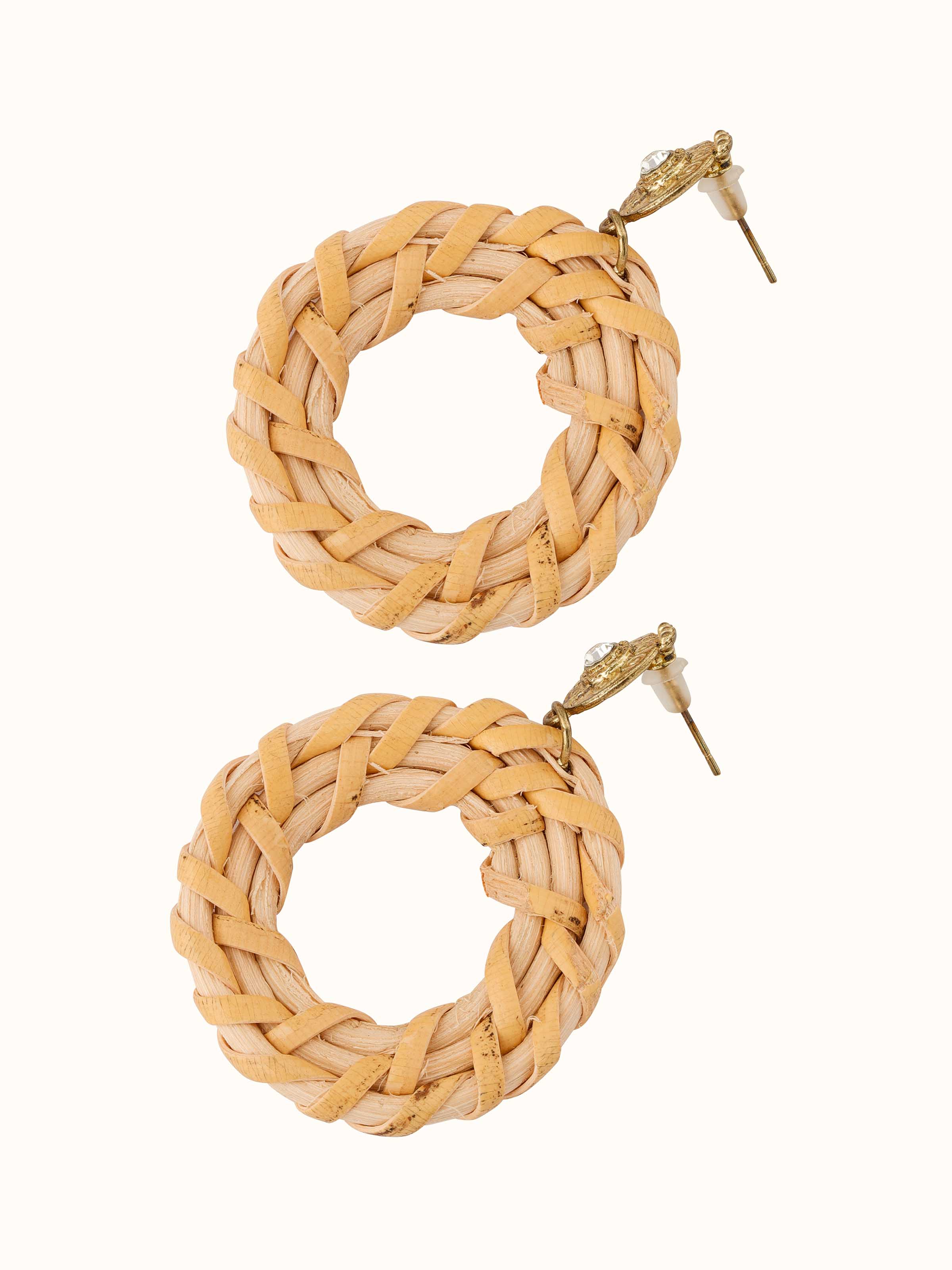 Top view of Handcrafted stud earrings showcasing unique patterns