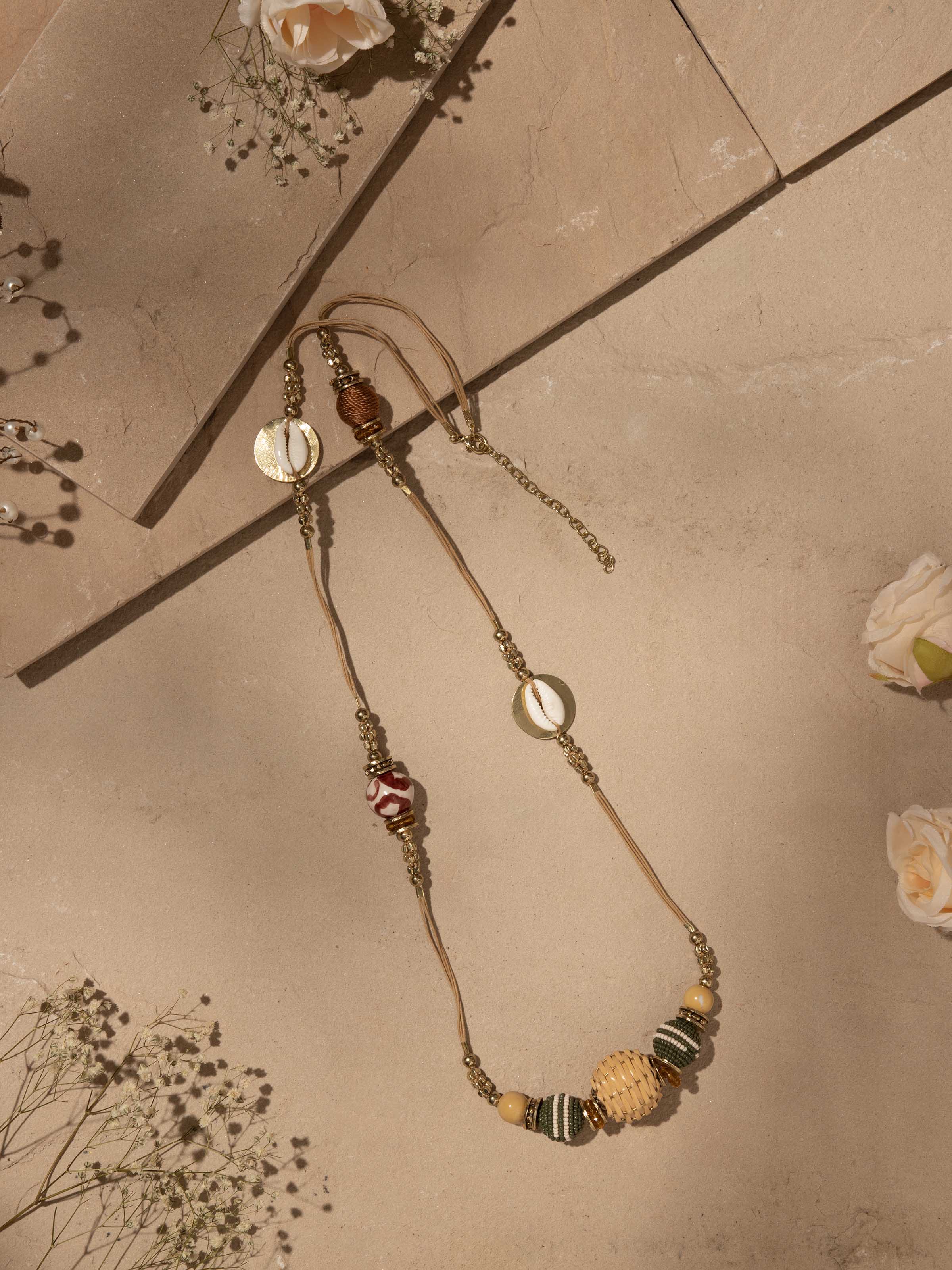 Back view of Handcrafted Long Necklace showing clasp and design details.