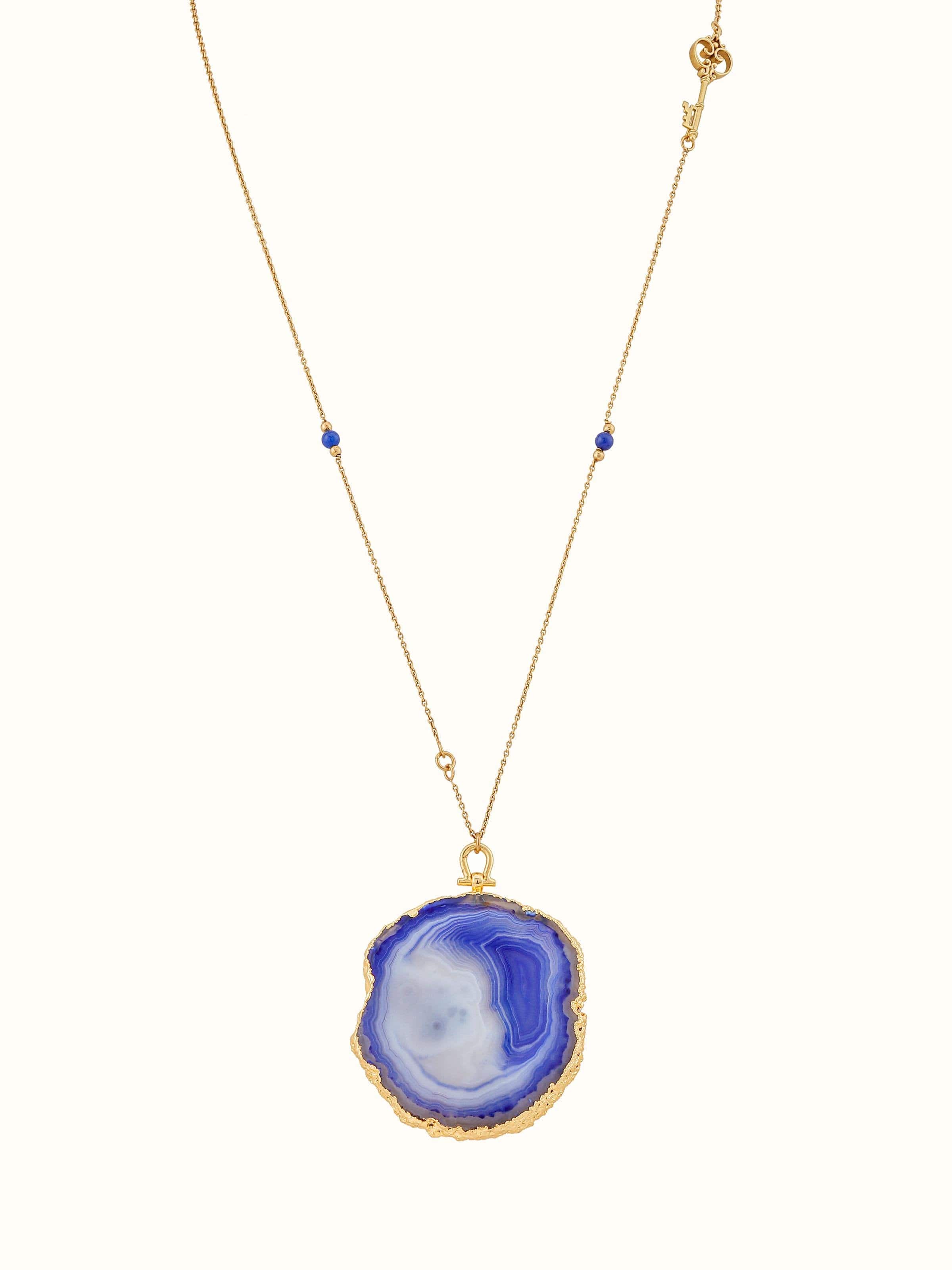Front view of Agate Pendant with Chain featuring stunning agate pendant and chain.