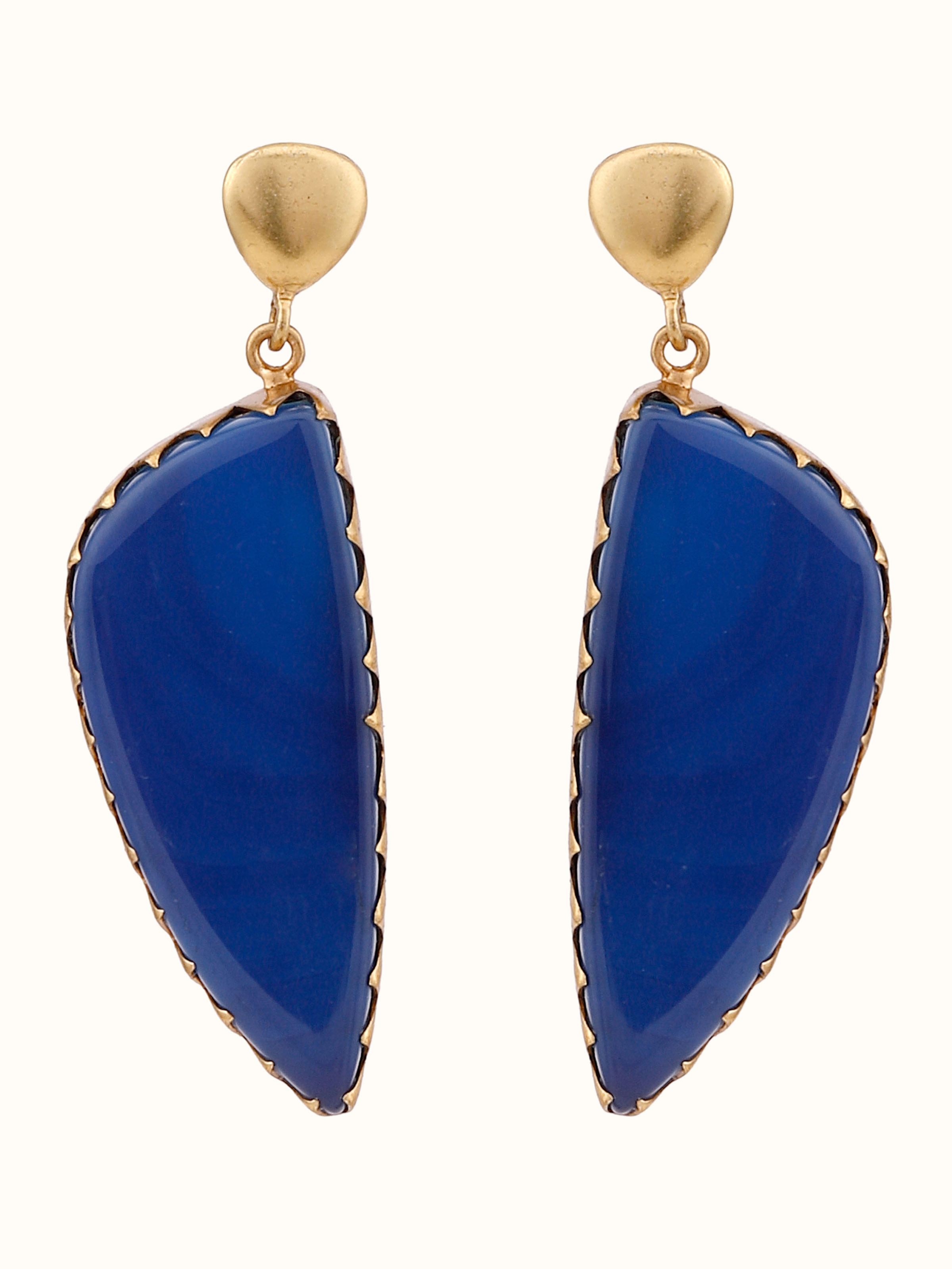 Overhead view of Agate Drop Earrings featuring stunning natural agate stones and elegant design.
