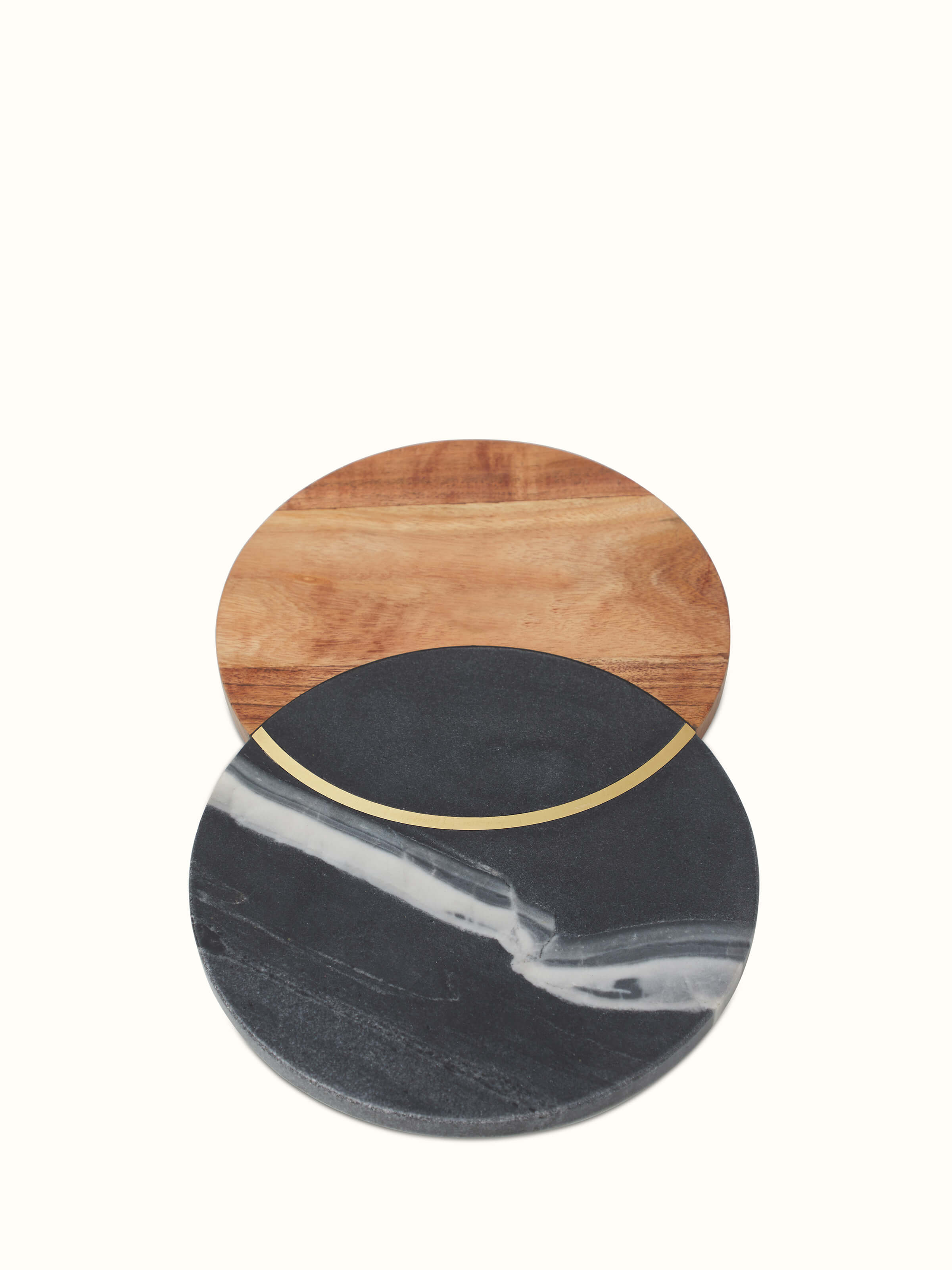 Marble and acacia wood cheese board, showcasing a sleek surface and natural wood accents.