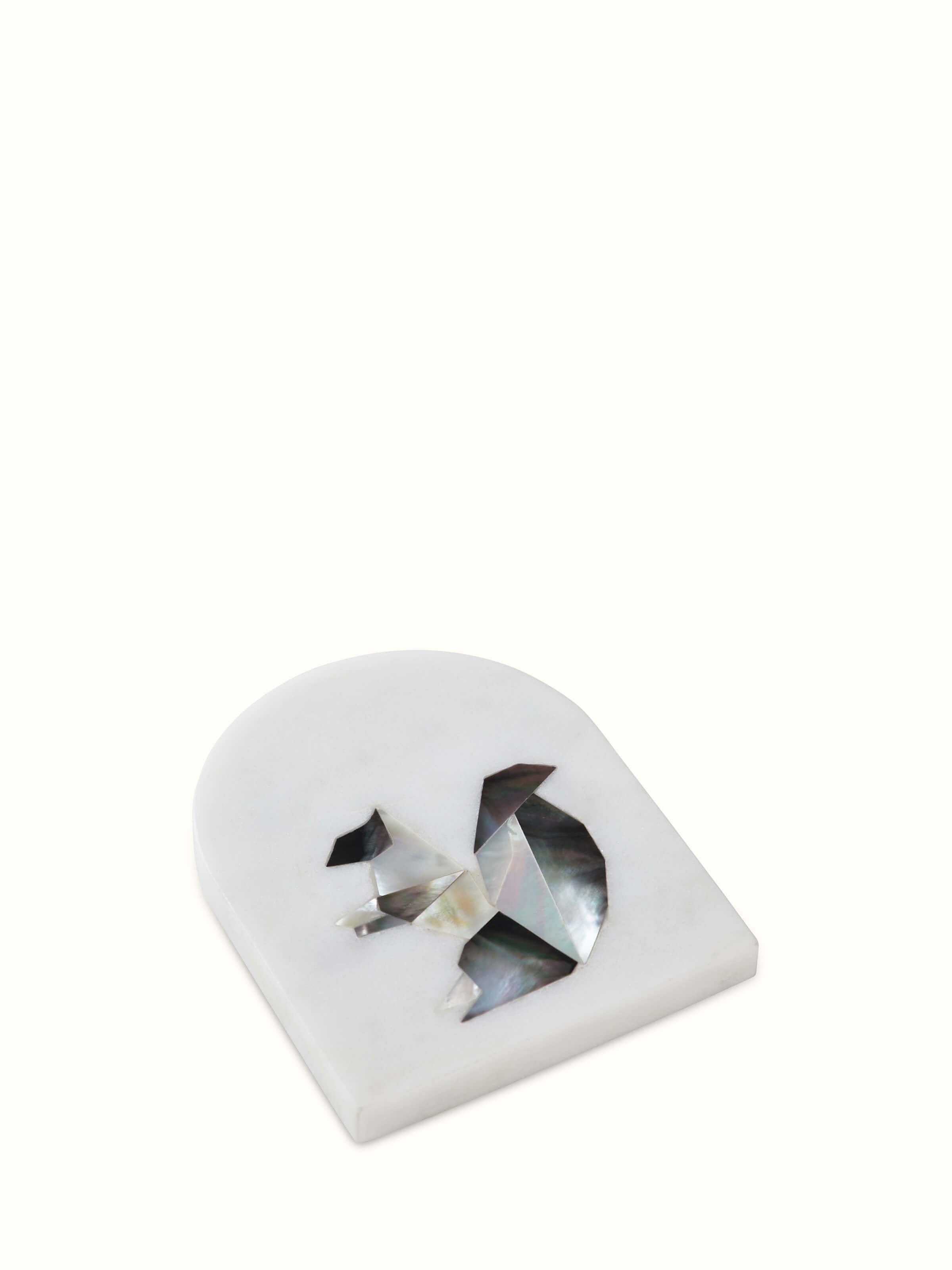 Close-up of Carved Marble Coasters (6 pcs) displaying the intricate details and smooth marble surface.