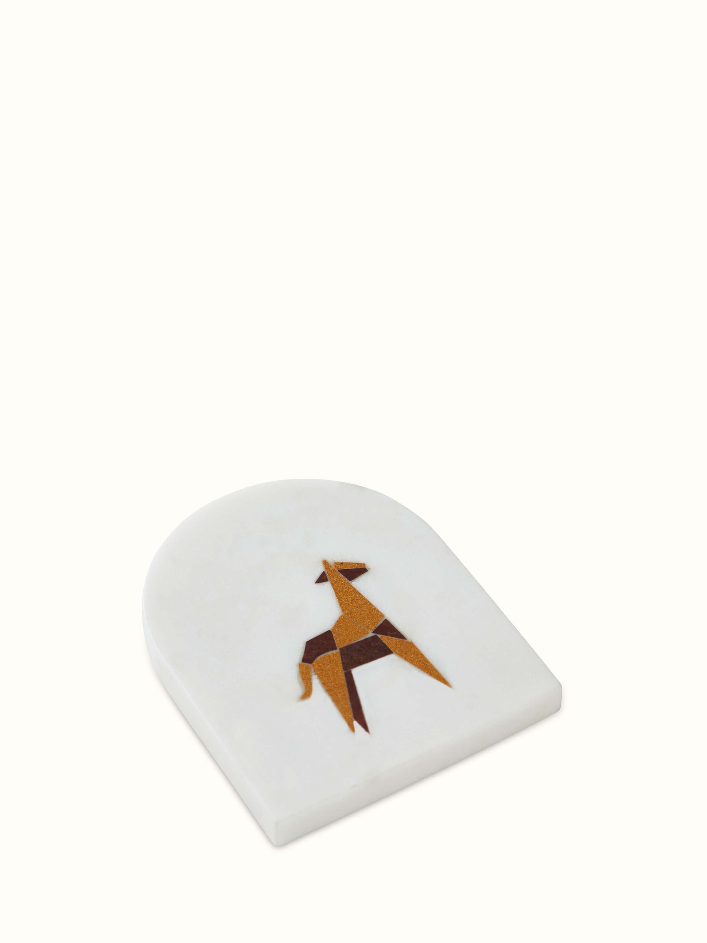 View of Carved Marble Coasters (6 pcs) highlighting their texture and carving details from a different angle.