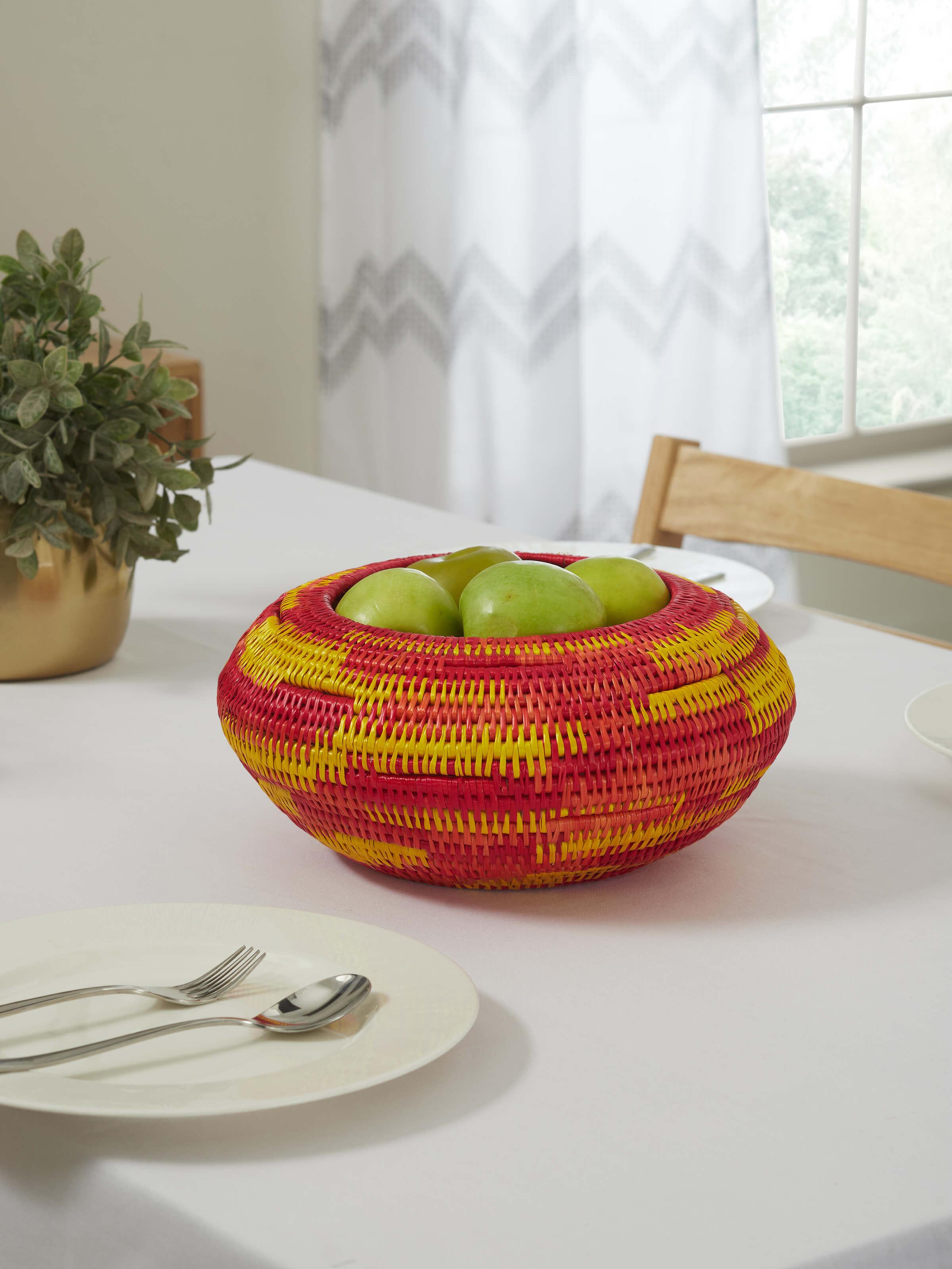 Front view of Firozabadi glass serving bowl in purple large size, showcasing its elegant design and glasswork.