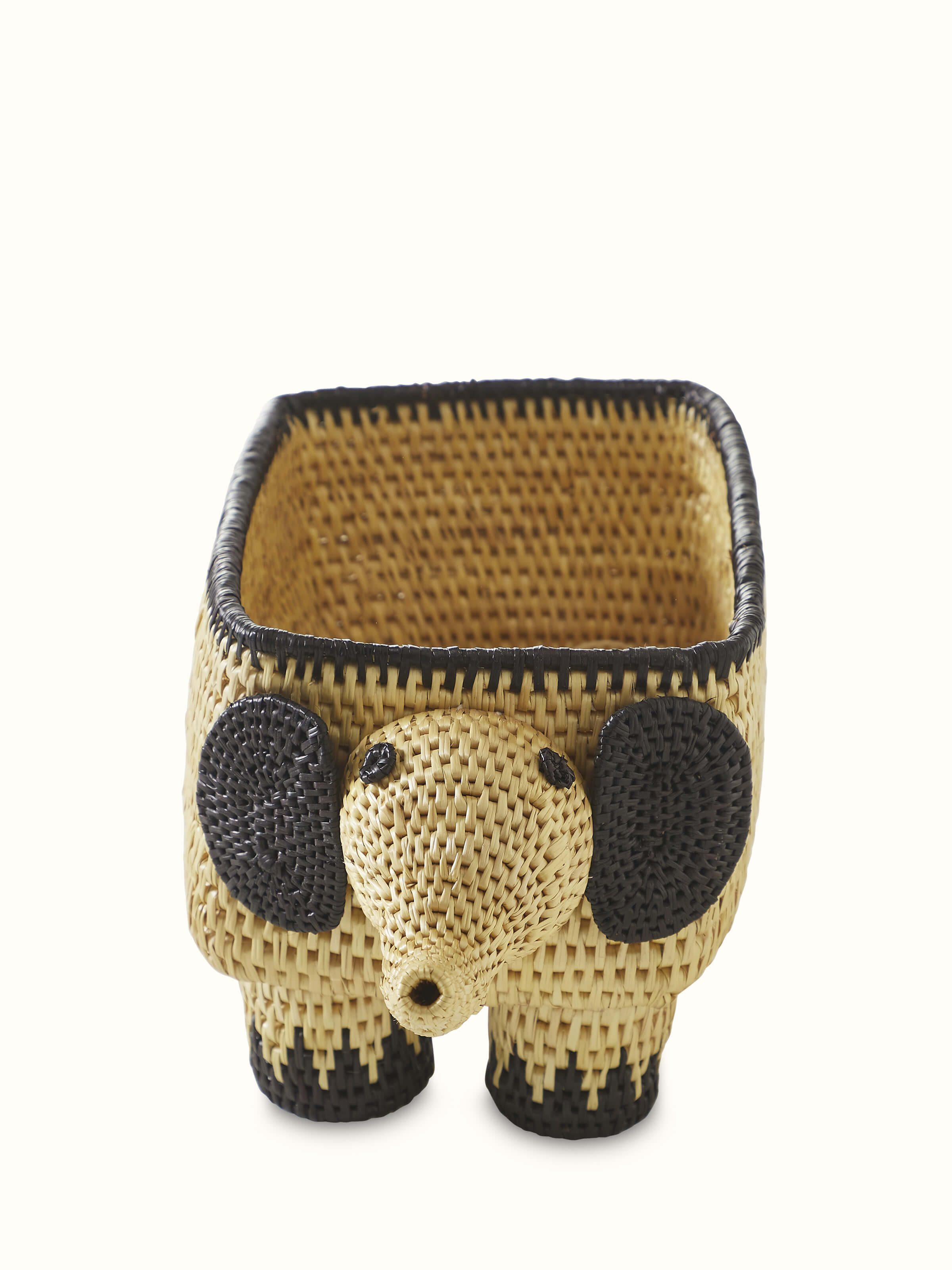 Front view of Sikki Grass Fruit Bowl in white showcasing traditional craftsmanship and natural materials.