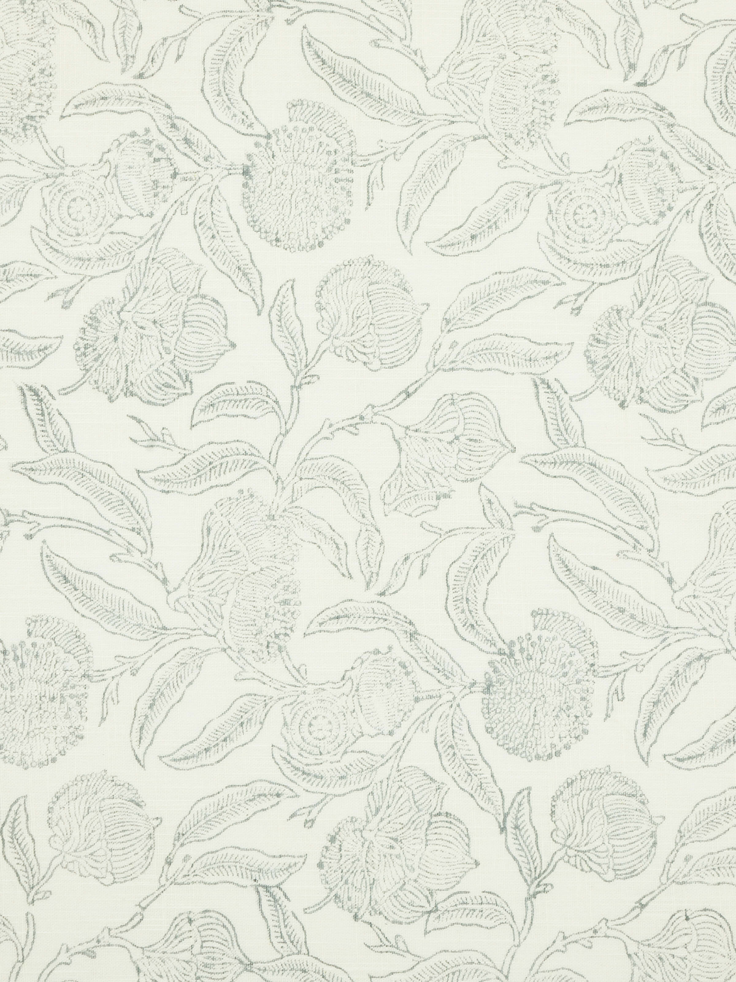 Angled view of Samaha Allover Grey Floral Cotton Sanganeri Block Printed Dinner Napkins (6 pcs), displaying their design and texture.