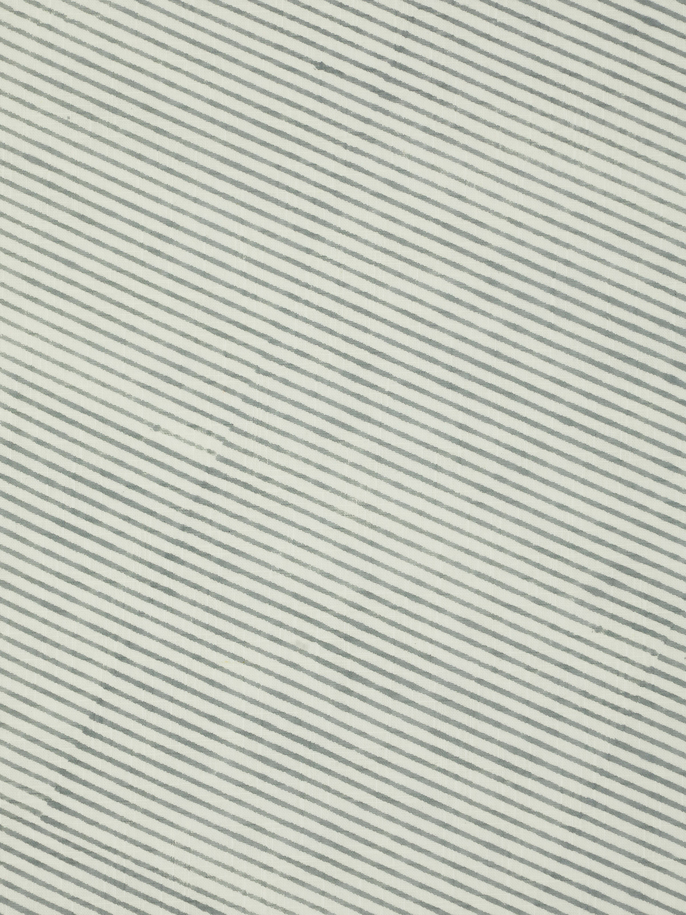 Perspective view of Samaha twill grey stripe cotton Sanganeri block printed dinner napkins showing the texture and stripe design.