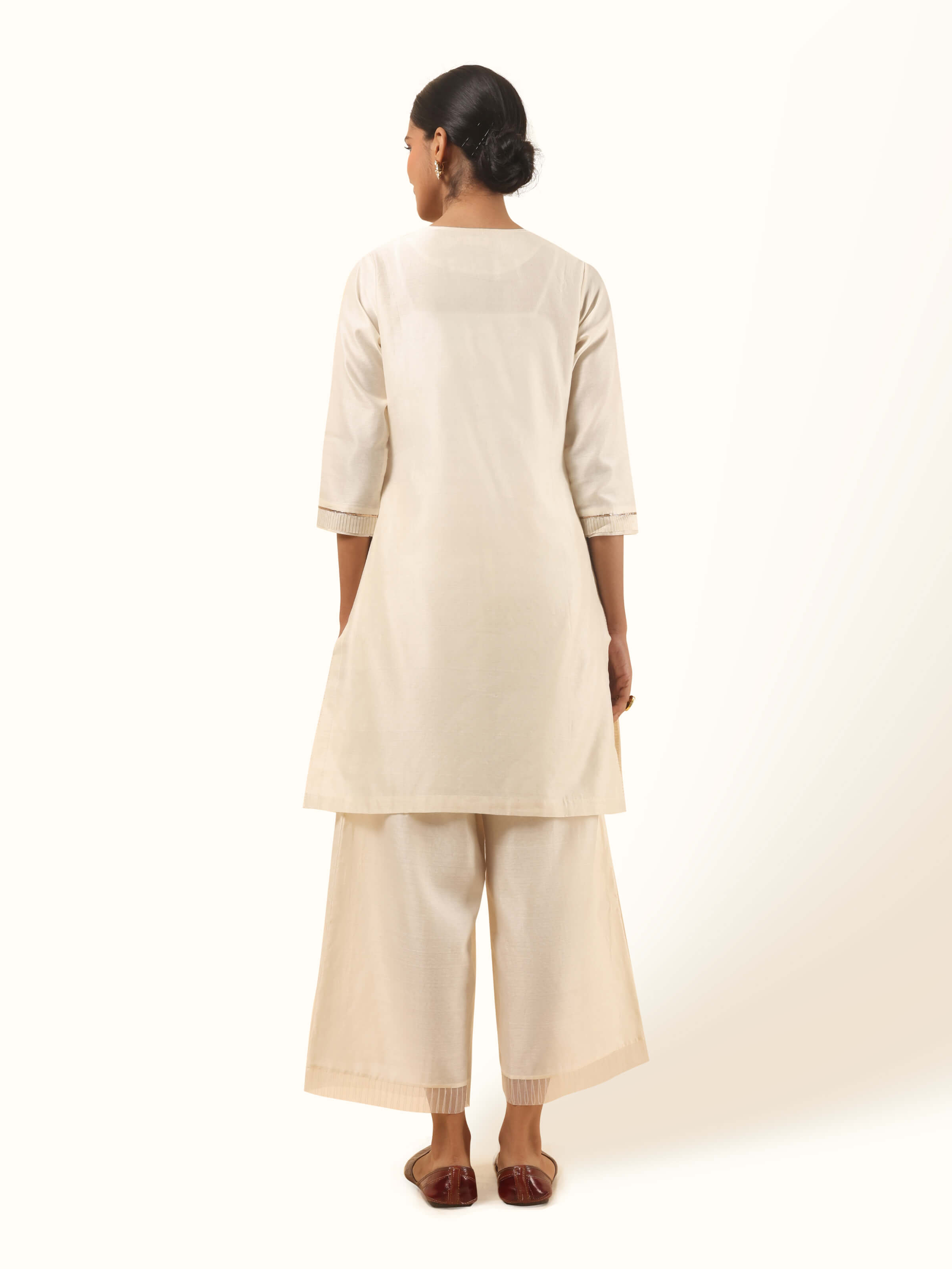 Off-white Cotton Silk Chanderi Tunic