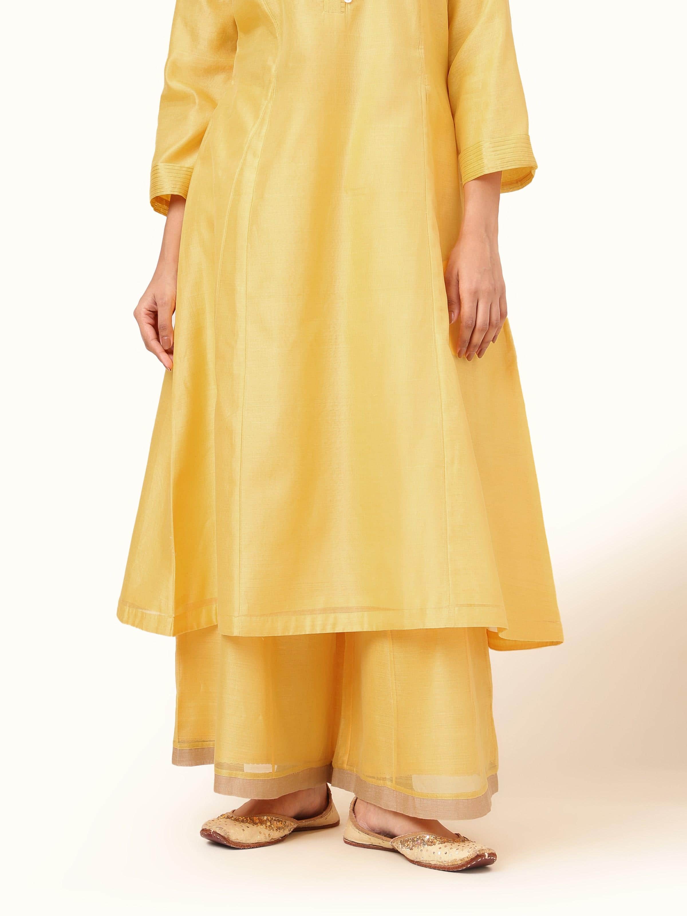 Yellow Silk Chanderi Sharara