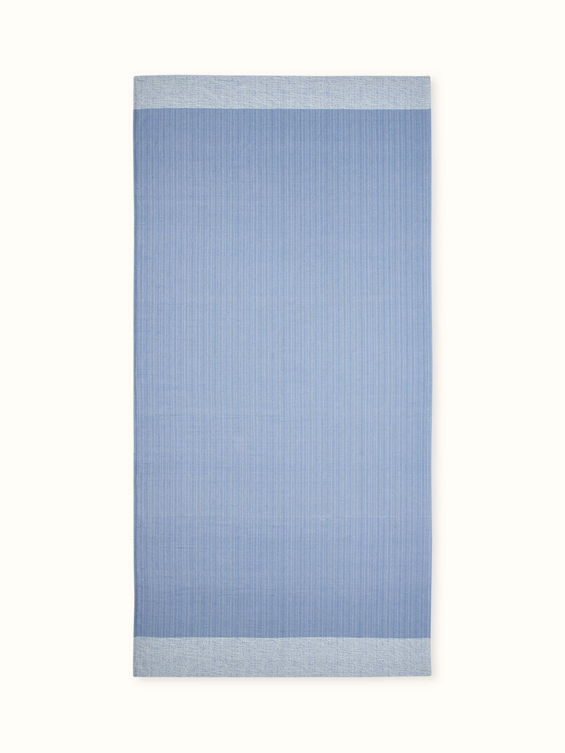 Vayana solid blue stripe cotton bath towel (XL), showing the full towel with blue stripes and plush texture.
