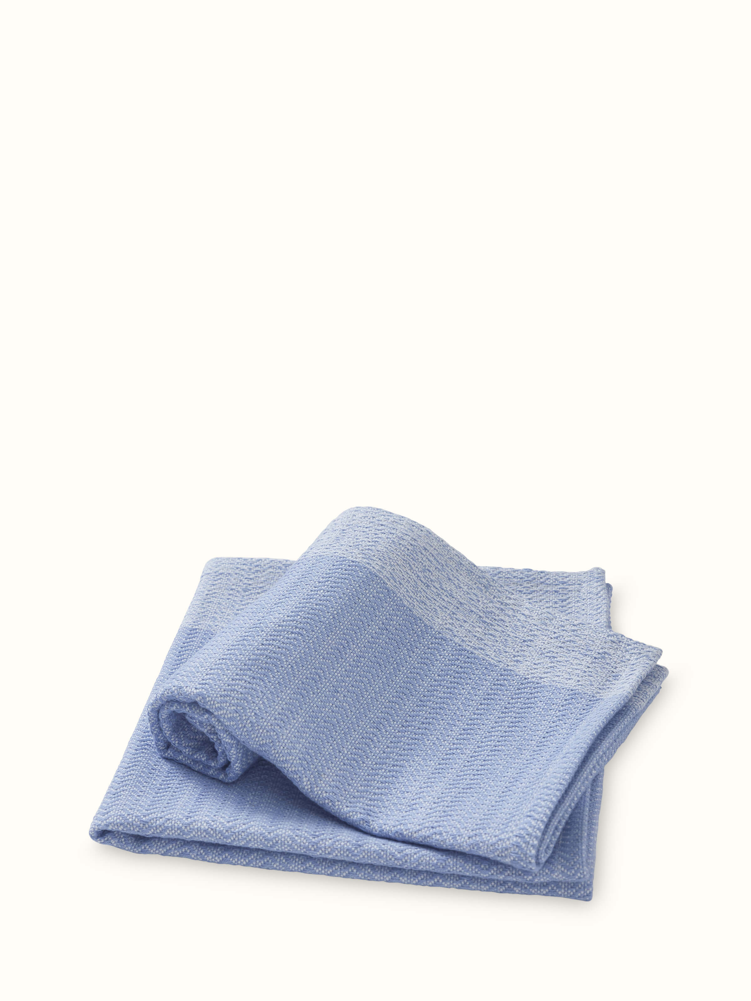 Full view of Vayana solid blue stripe cotton hand towels (2 pcs) displaying the soft texture and blue stripe design.