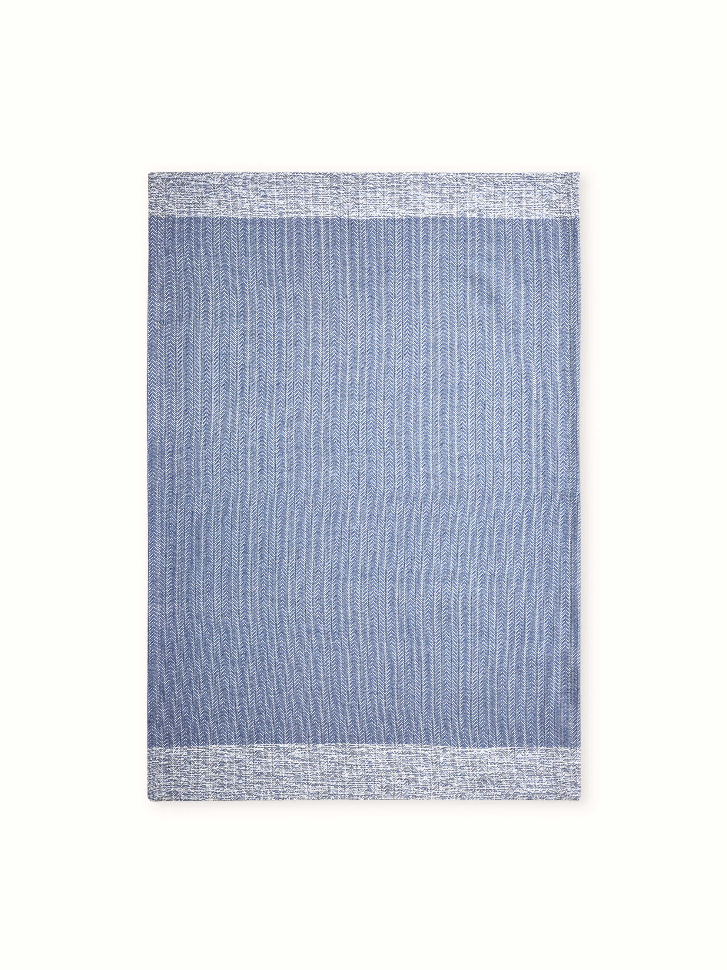 Detailed view of Vayana solid blue stripe cotton hand towels (2 pcs) showing the color and texture of the cotton fabric.