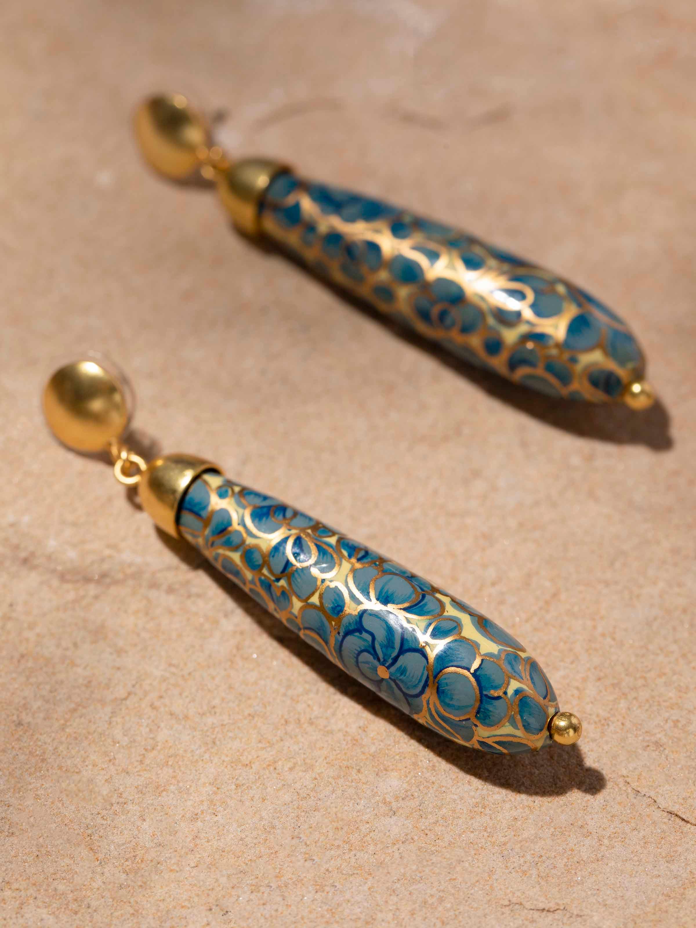 Papier-Mâché Drop Earrings