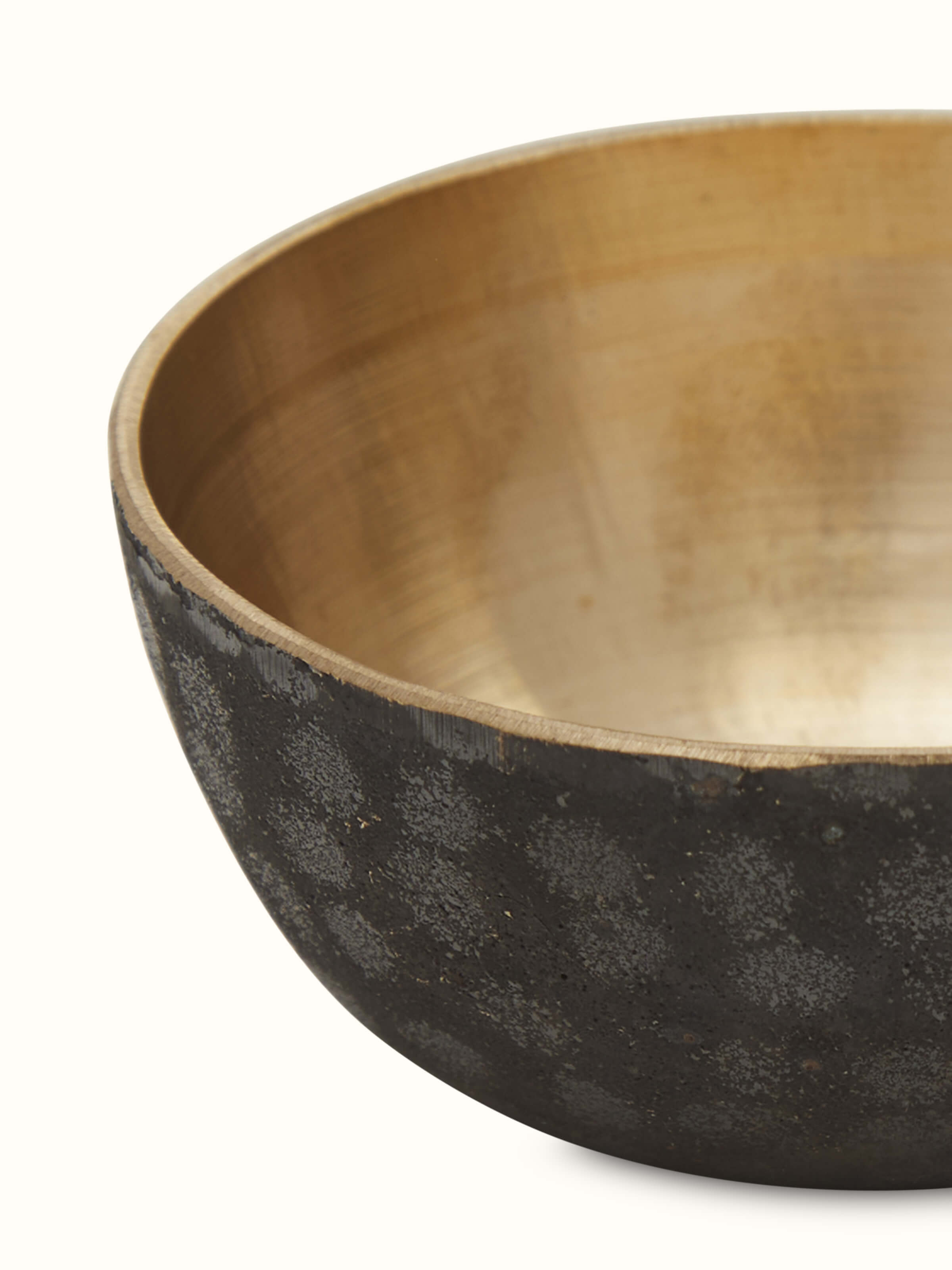 Detailed close-up of Bell metal dinner bowl showing polished finish and craftsmanship