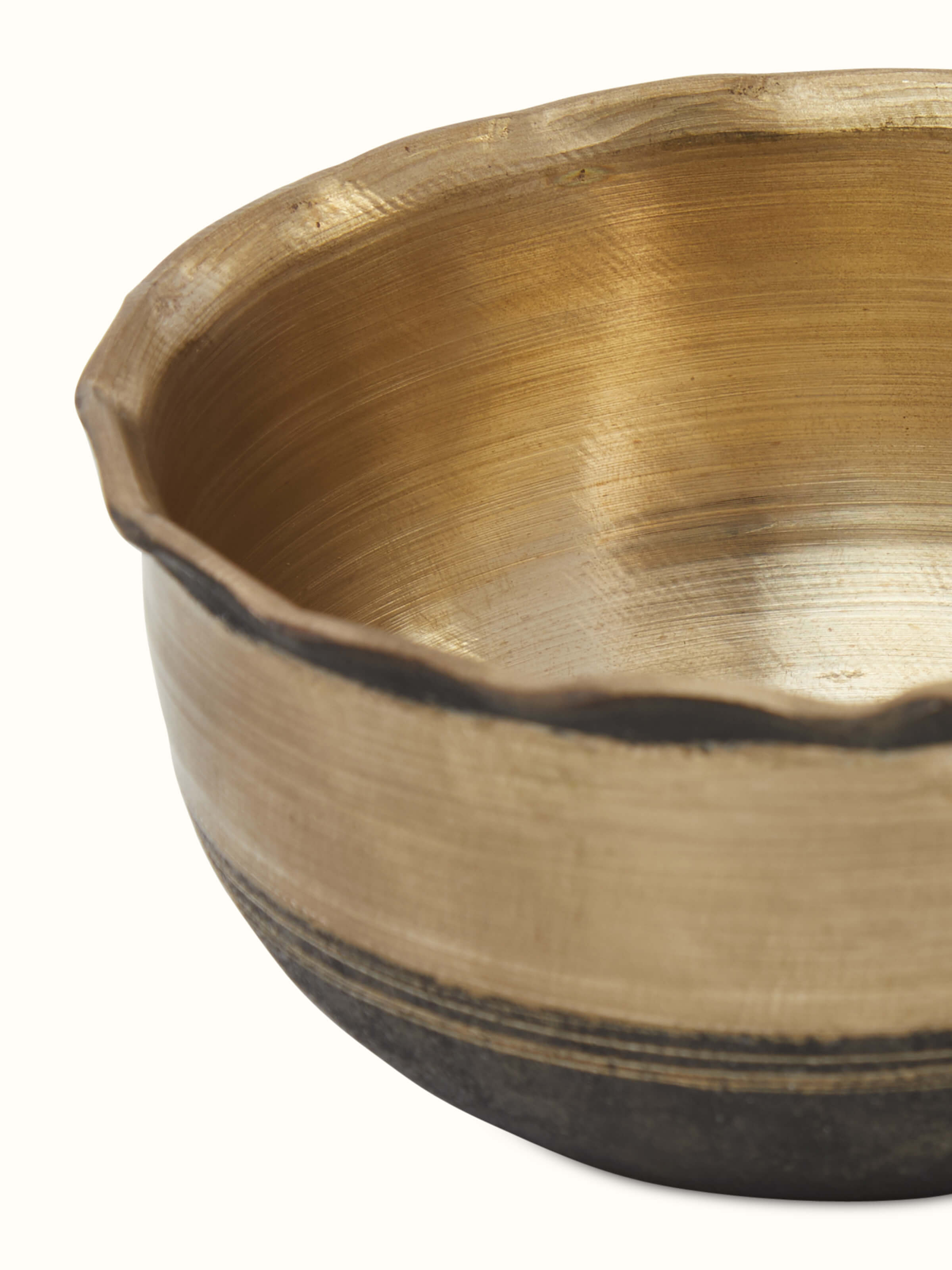 Top view of Bell Metal Bela Dinner Bowl showing the elegant curvature and polished interior