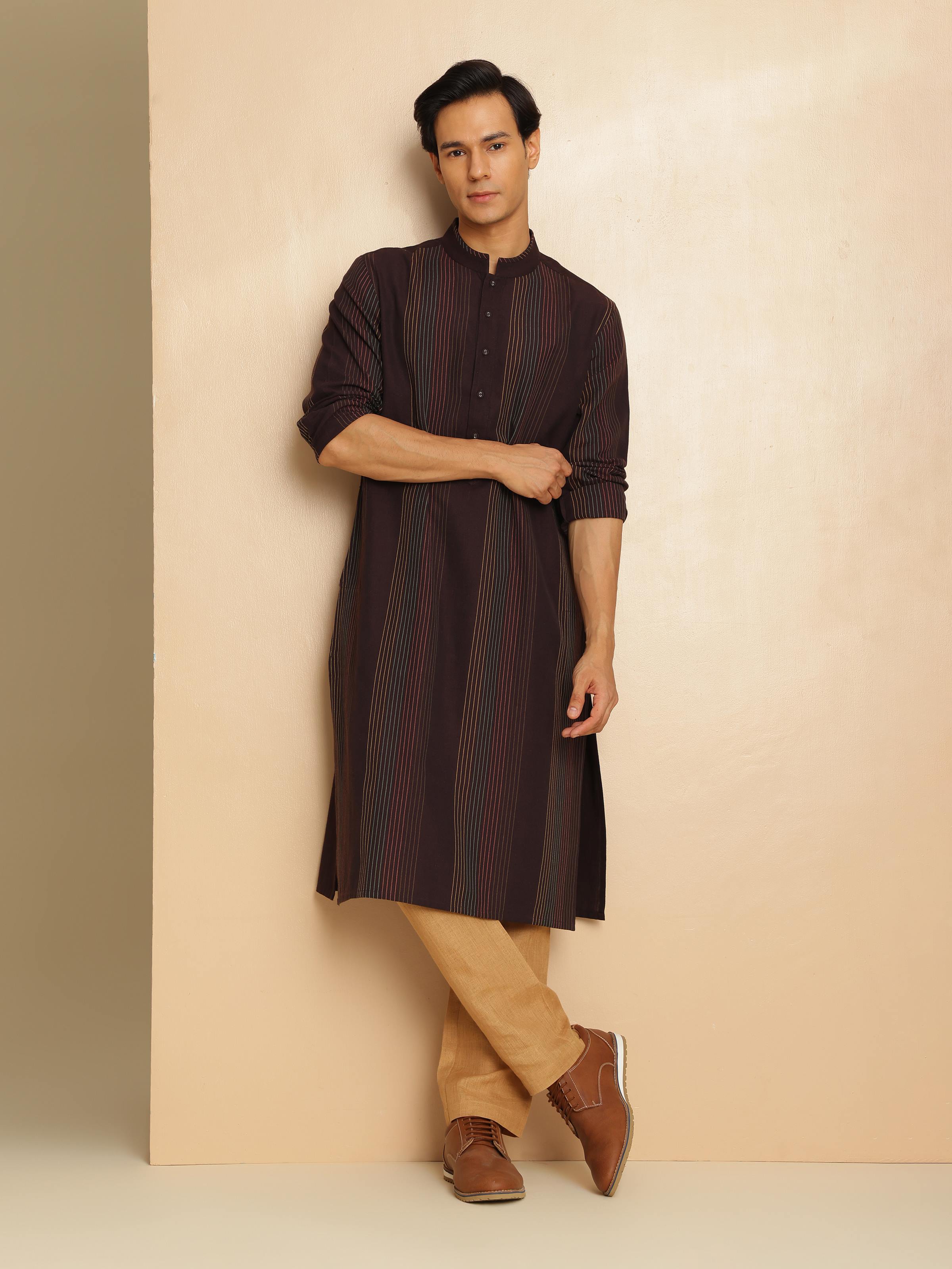 Lifestyle image displaying the comfortable drape and understated statement of the piece.