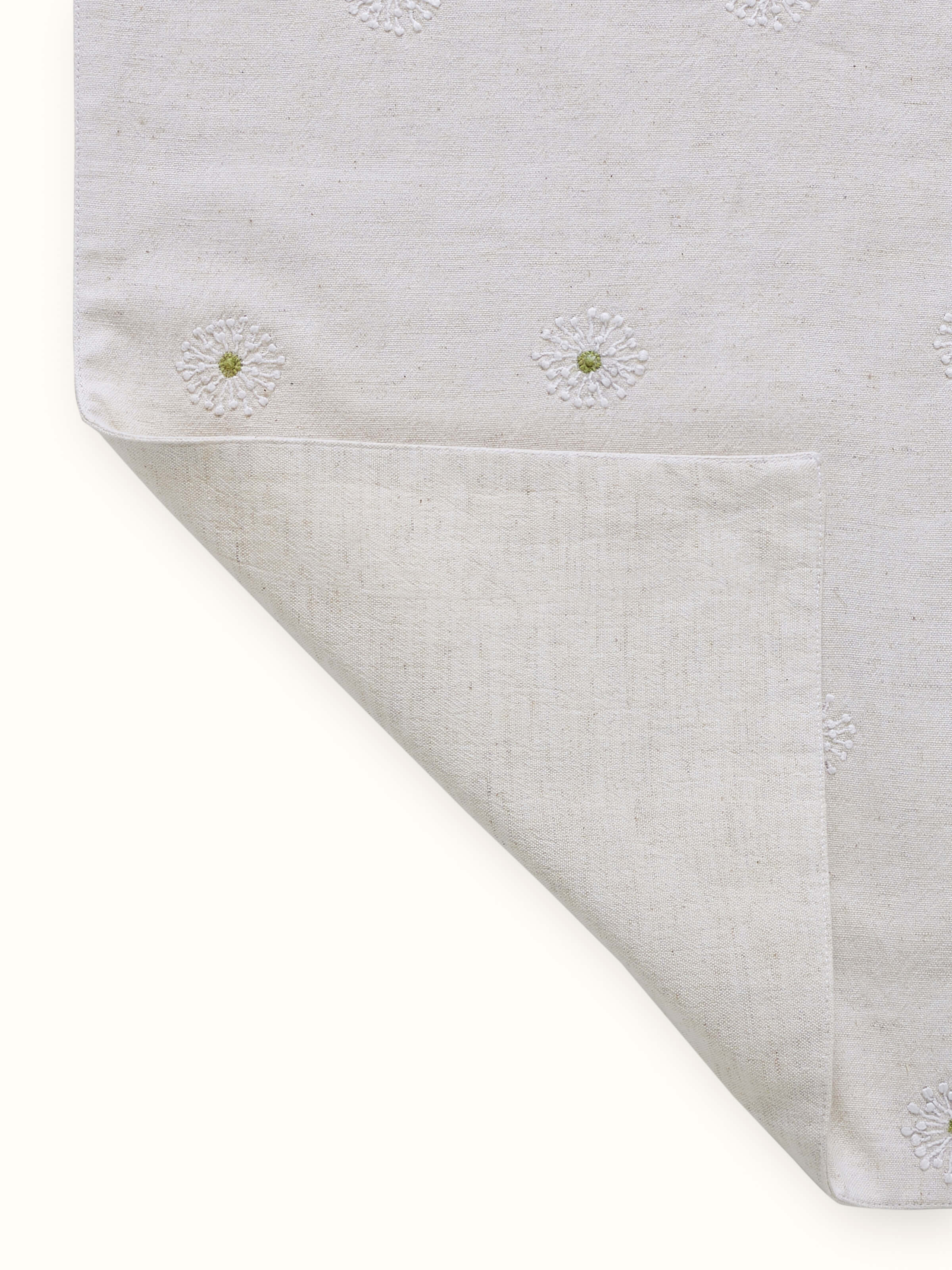 Back view of table runner showing neat finish and stitching.