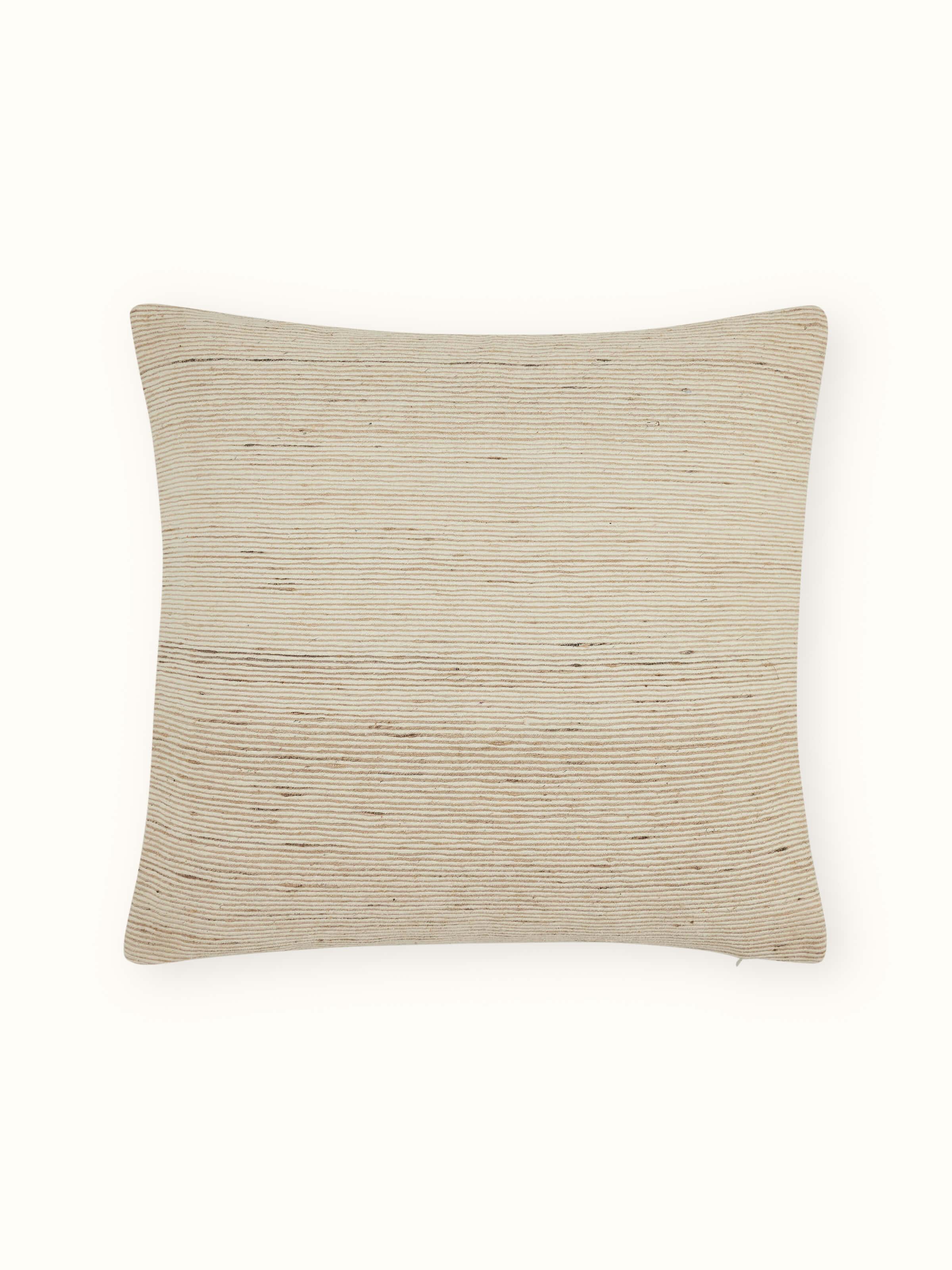 Back view of Ujjwal cushion in light brown Bhagalpur handloom silk