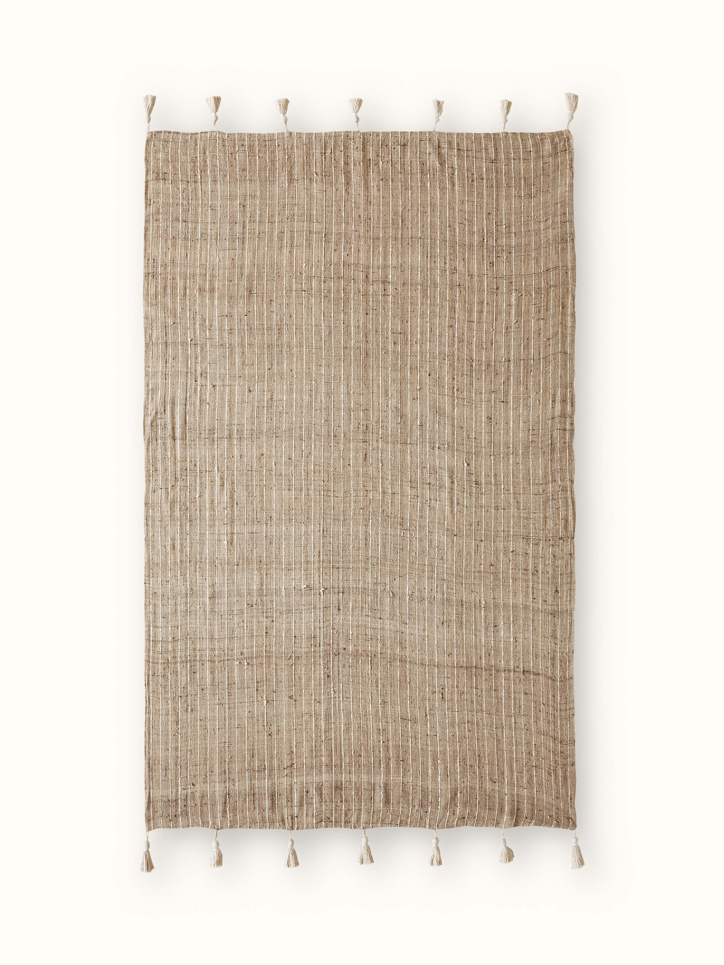 Front view of Ujjal light brown sagar silk Bhagalpur handloom throw showcasing elegant silk texture