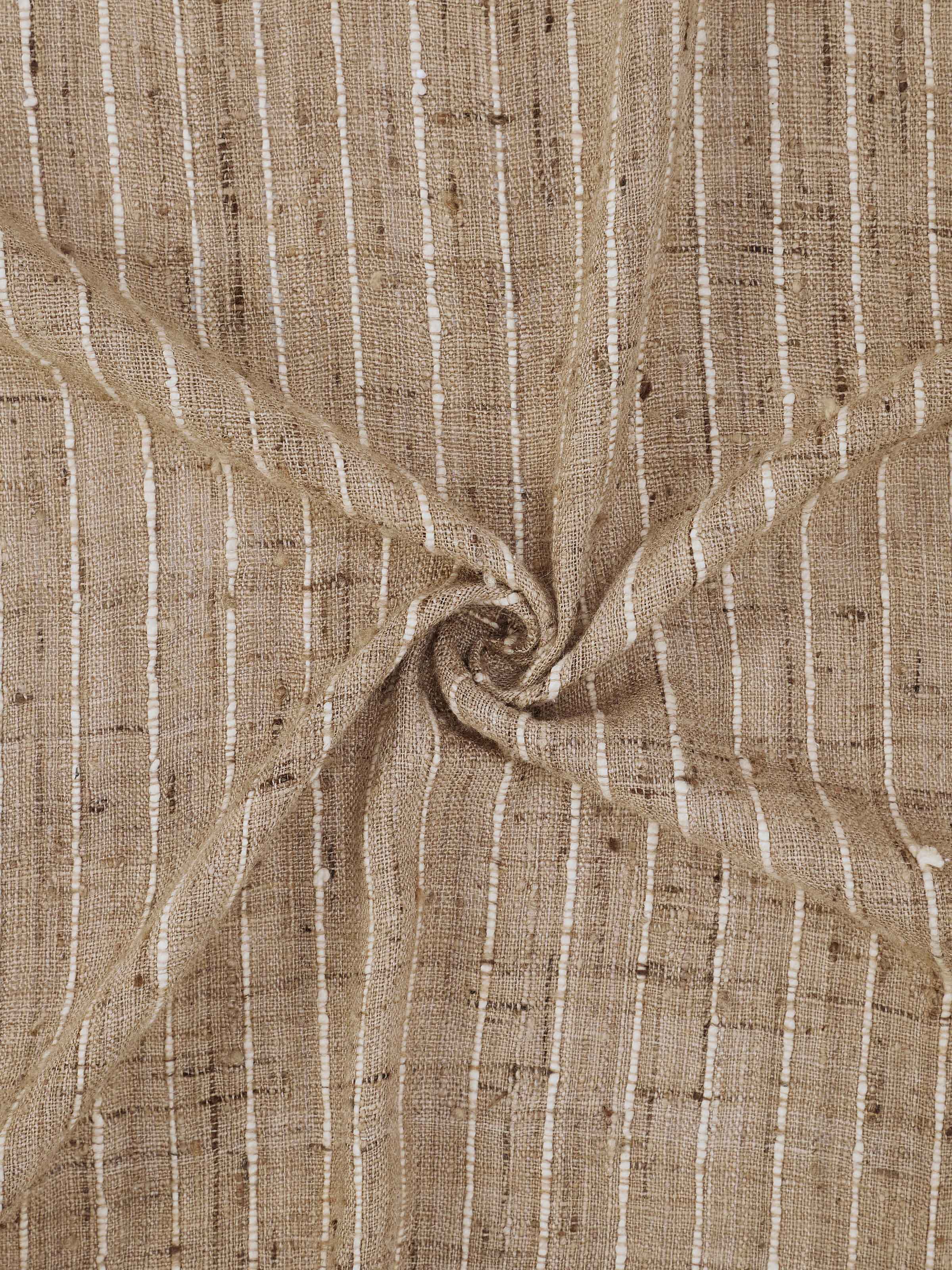 Back view of Ujjal light brown sagar silk Bhagalpur handloom throw showing finishing details