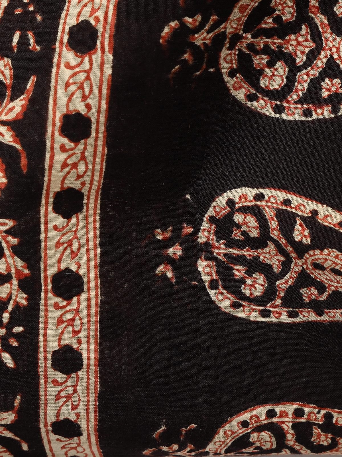 Rust Cotton Bagru Block Printed Stole