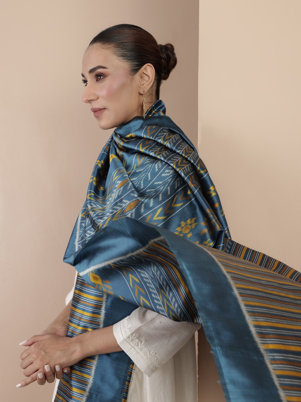 Blue Silk Odisha Ikat Dupatta