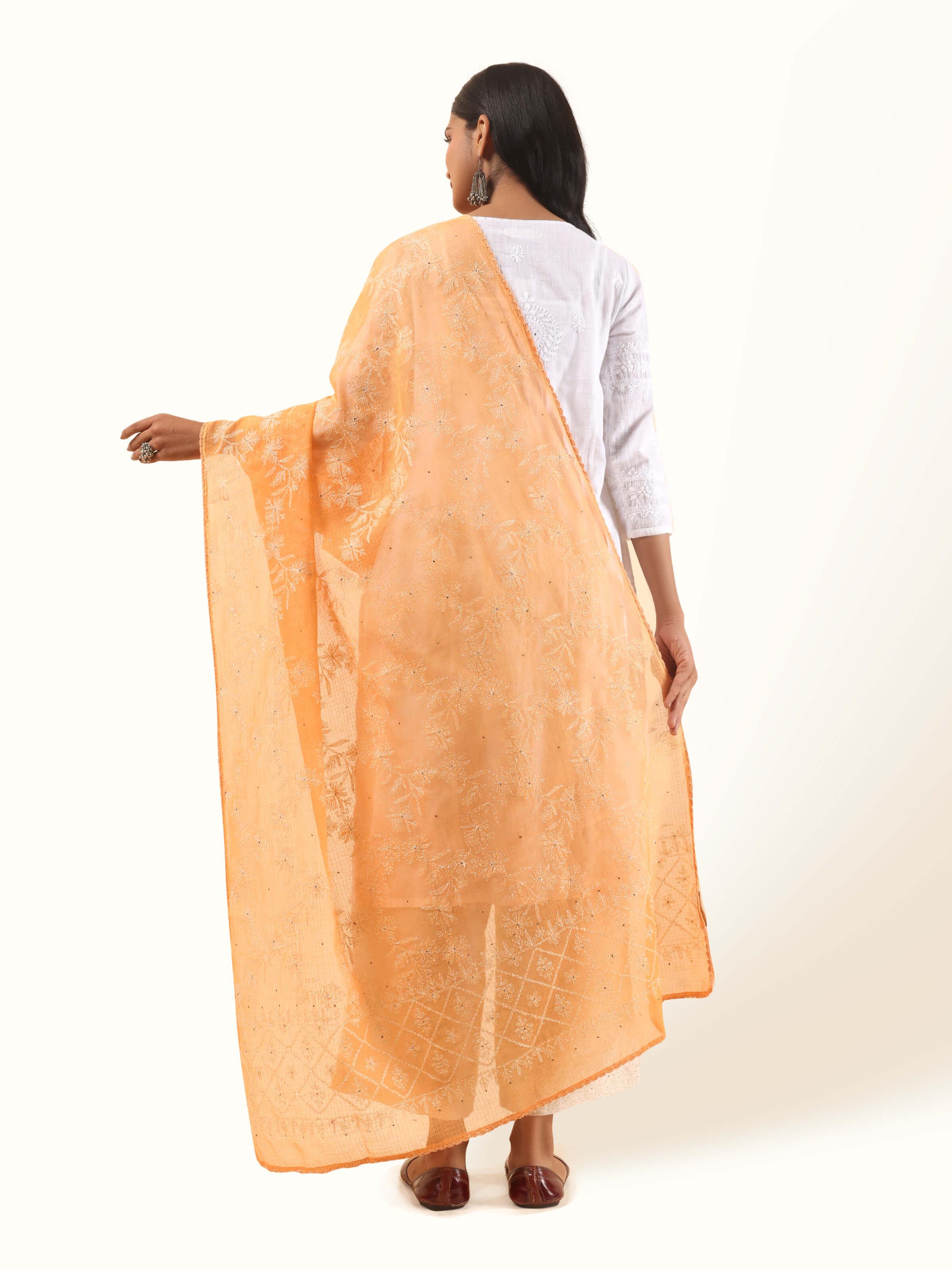 Back view revealing the versatile styling options and timeless appeal of this handcrafted piece.