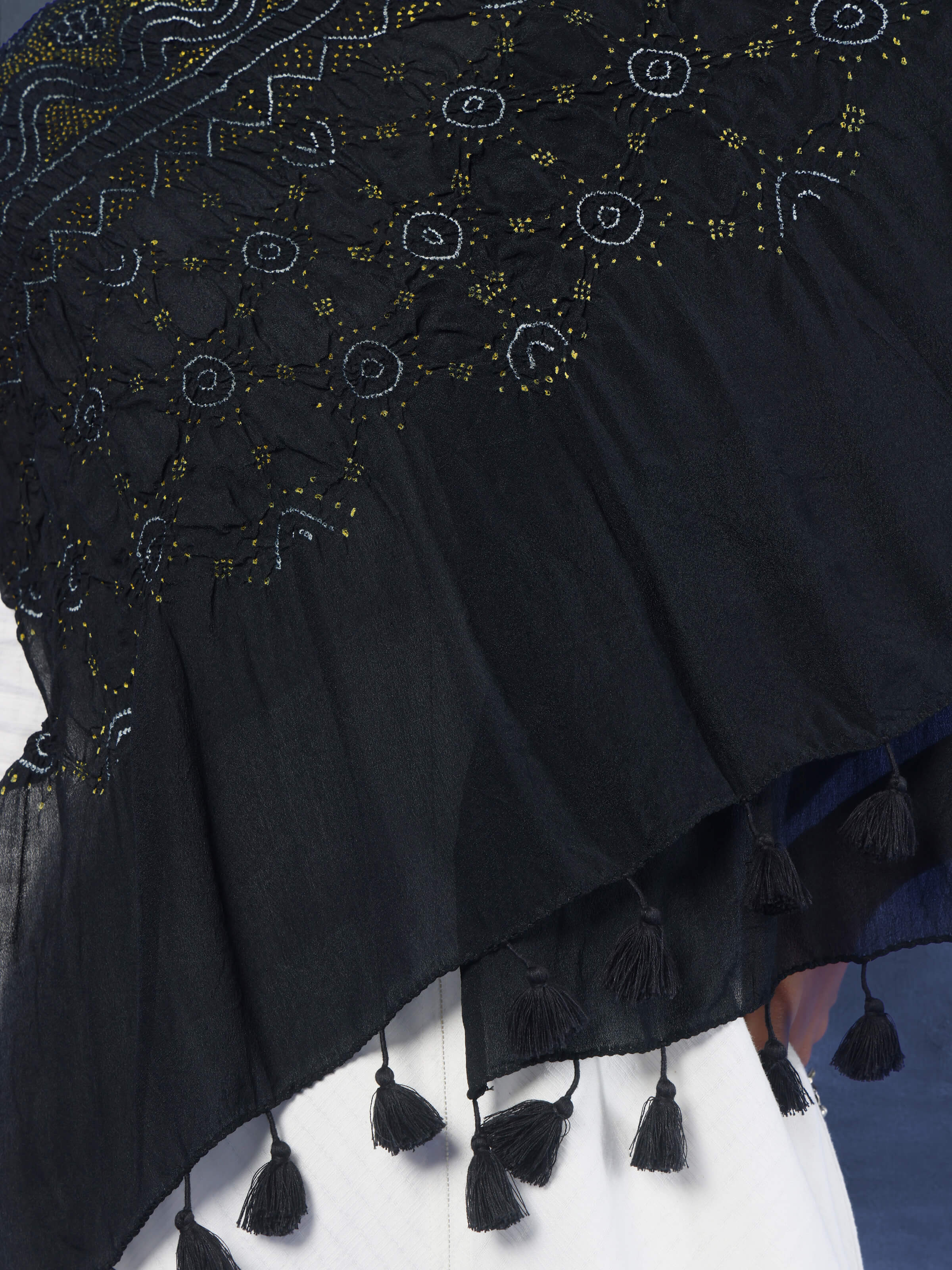 Yellow Silk Bandhani Tie & Dye Dupatta