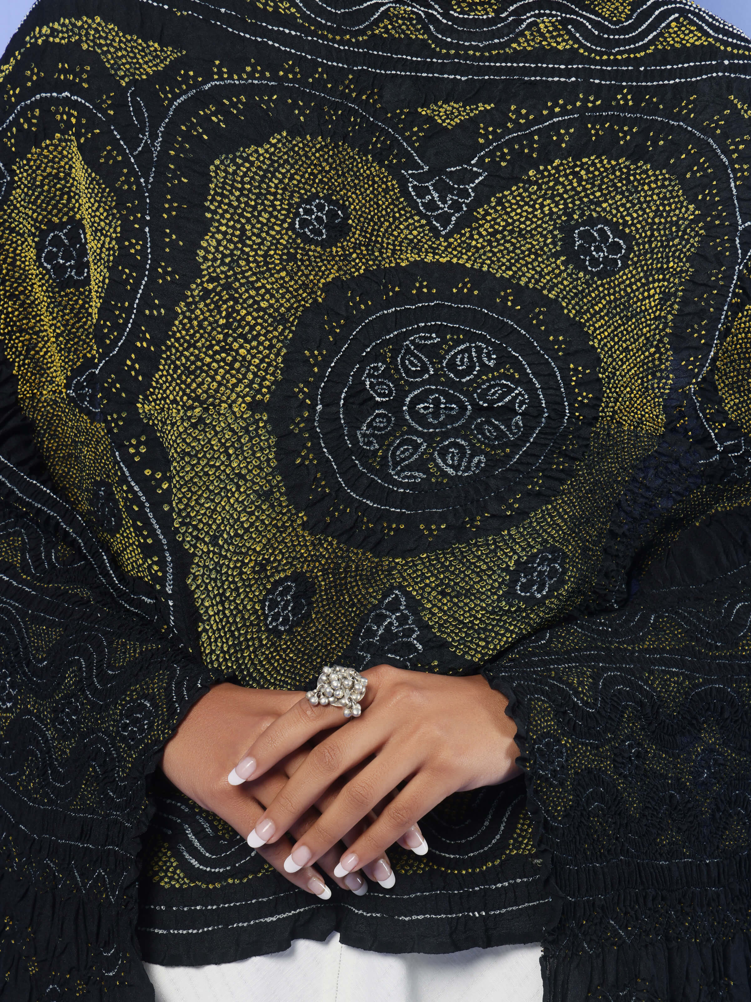 Yellow Silk Bandhani Tie & Dye Dupatta