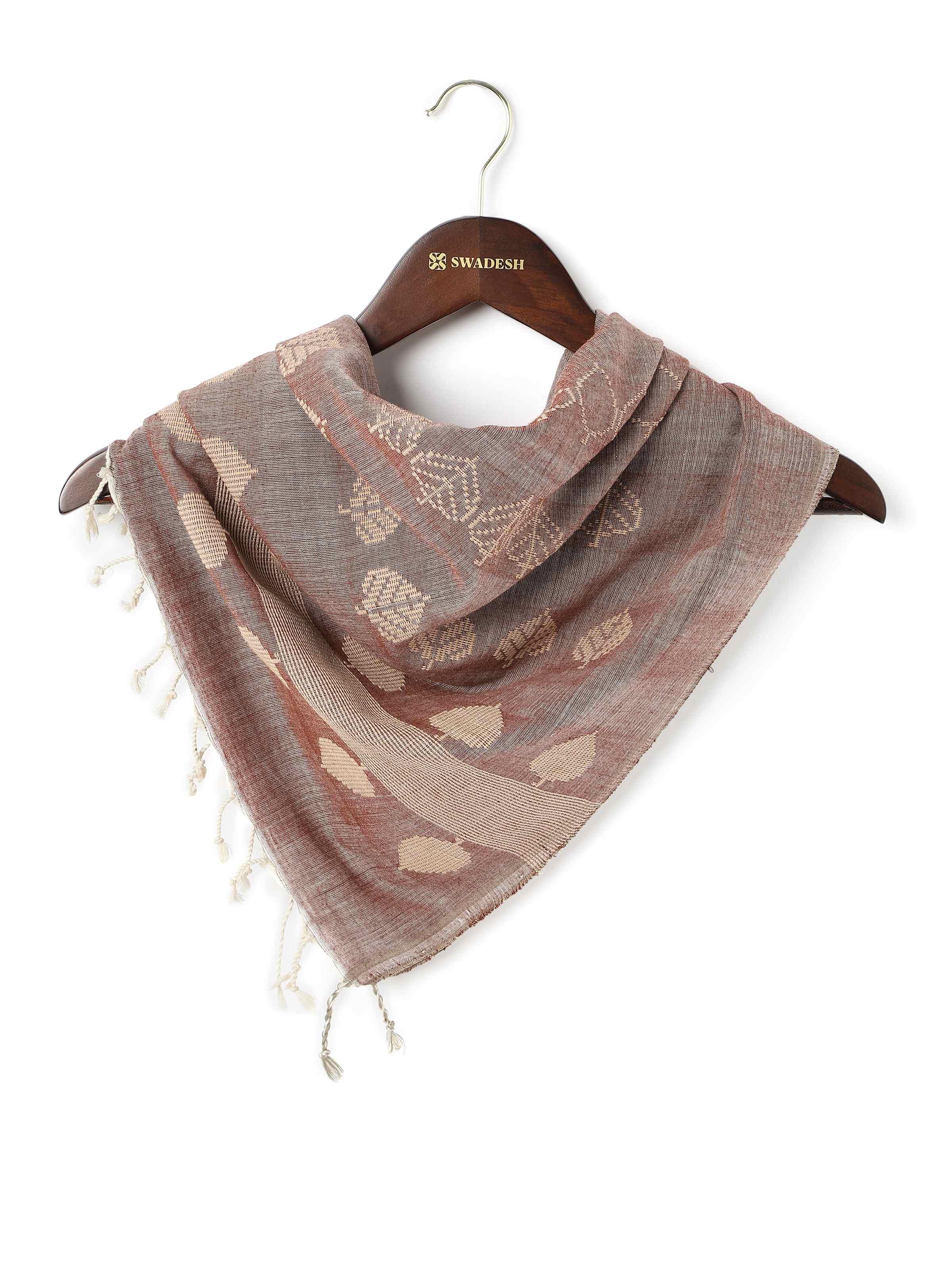Beige Cotton Extra-weft Stole