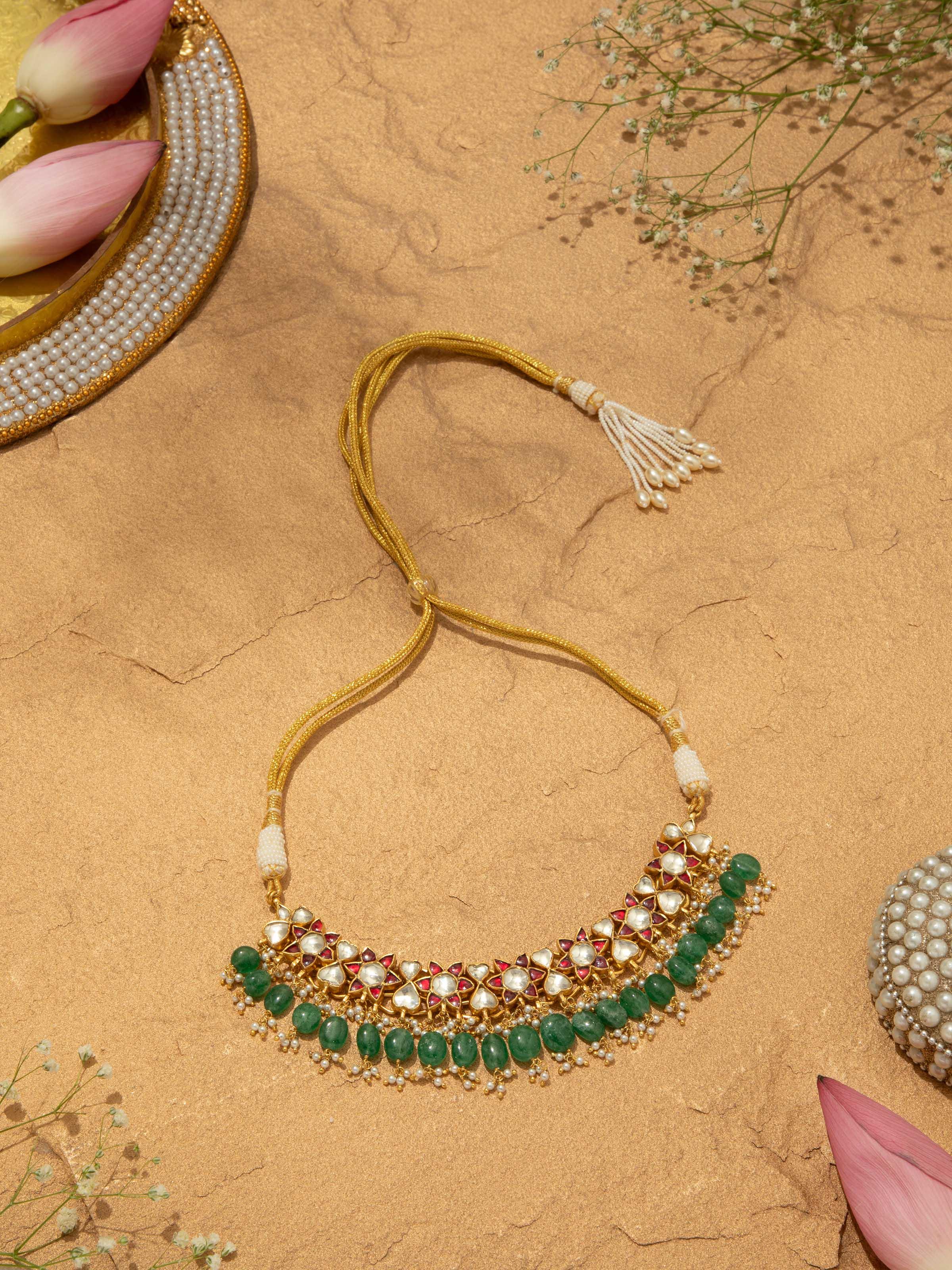 Detailed view of Silver Smithing Collar Necklace focusing on fine craftsmanship and detailed silver design.