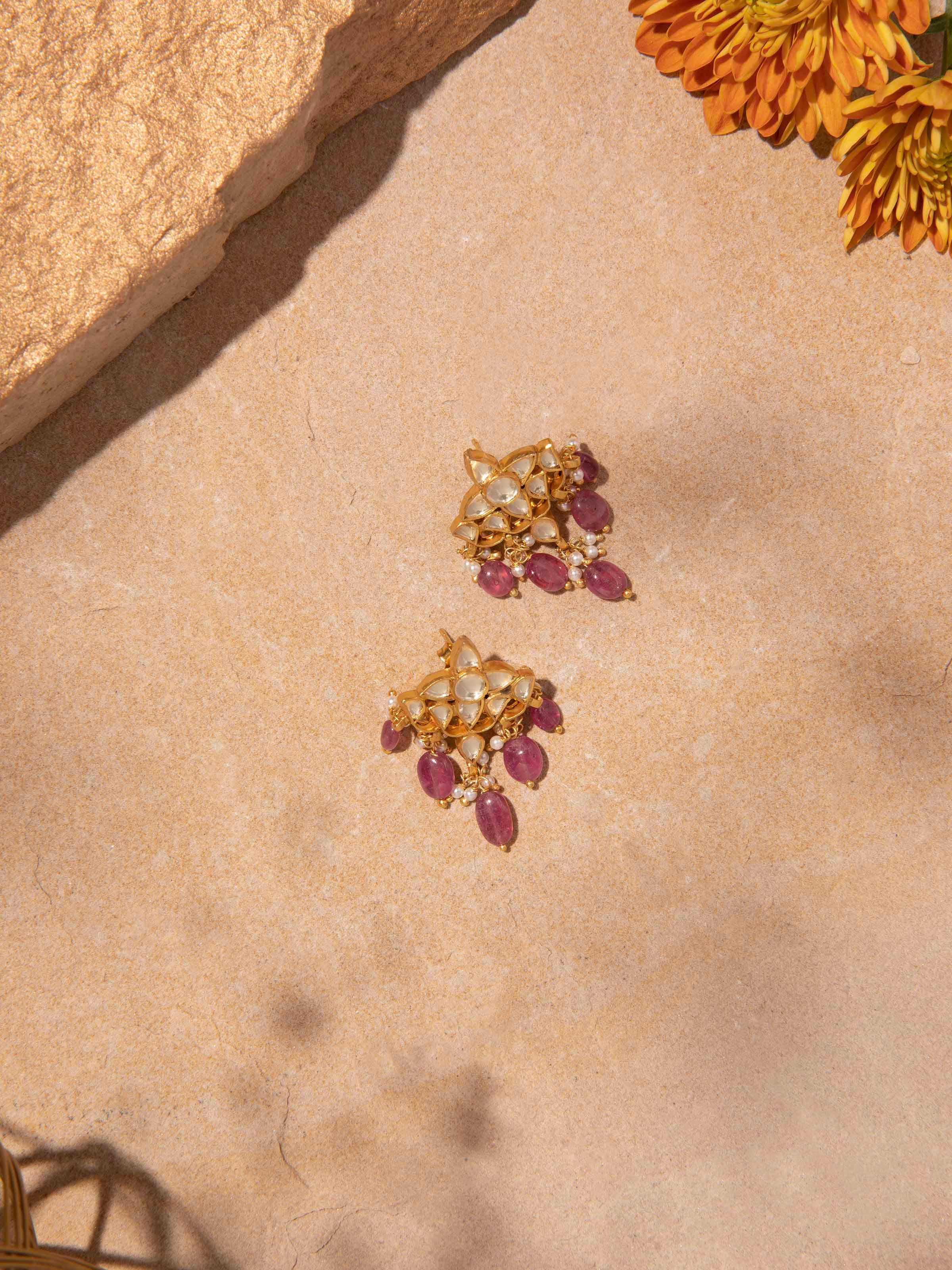 Angled view of Silver Smithing Studs highlighting the high-quality silverwork.