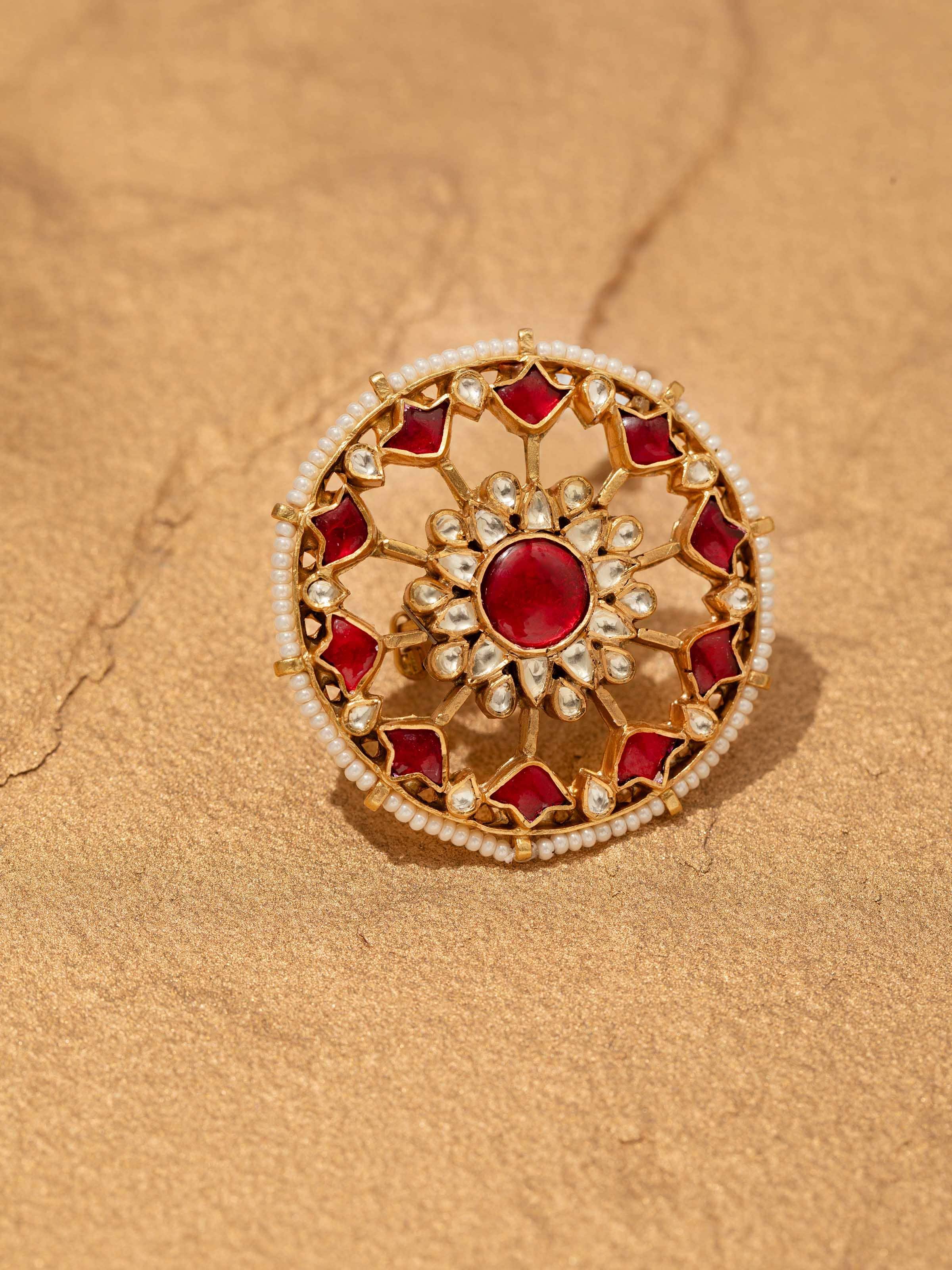 Back view of Silver Smithing Ring showing the detailed silver work and overall ring design.