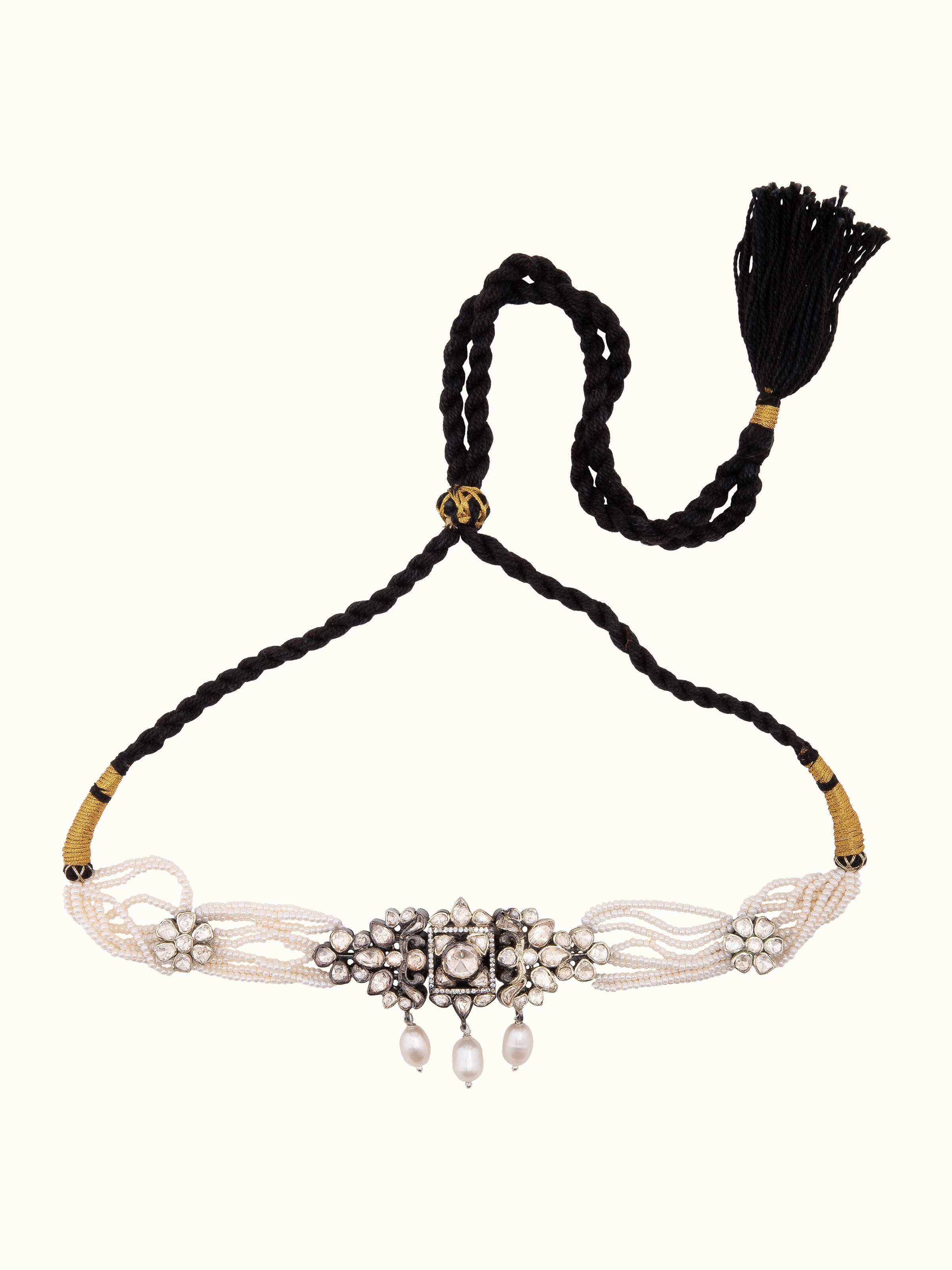 Front view of Silver Smithing Choker displaying a sleek design and high-polished silver finish.