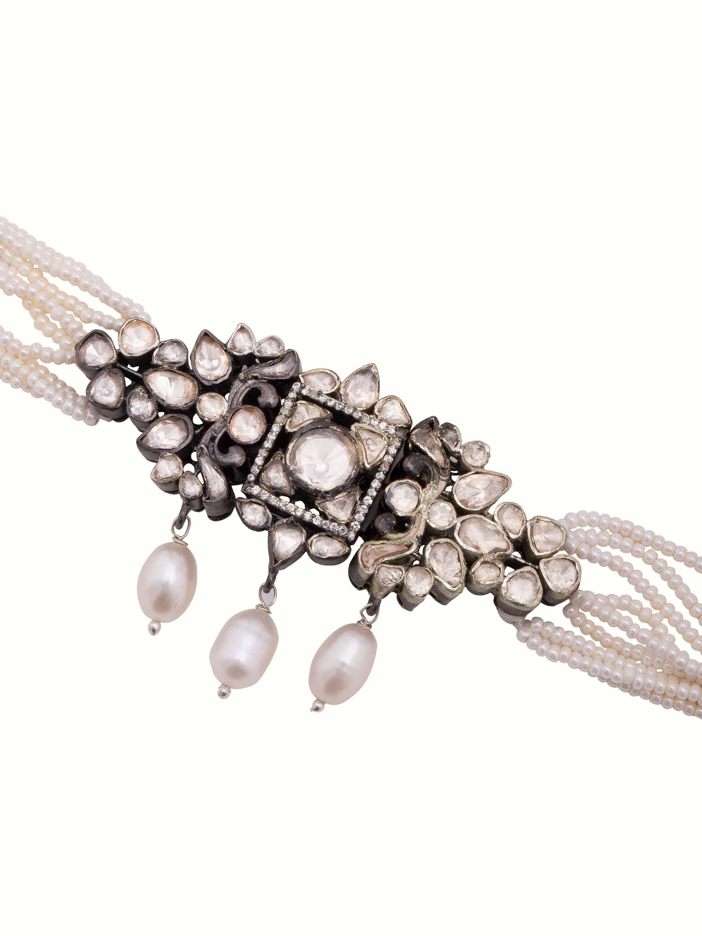 Close-up of Silver Smithing Choker highlighting the detailed metalwork and contemporary design.