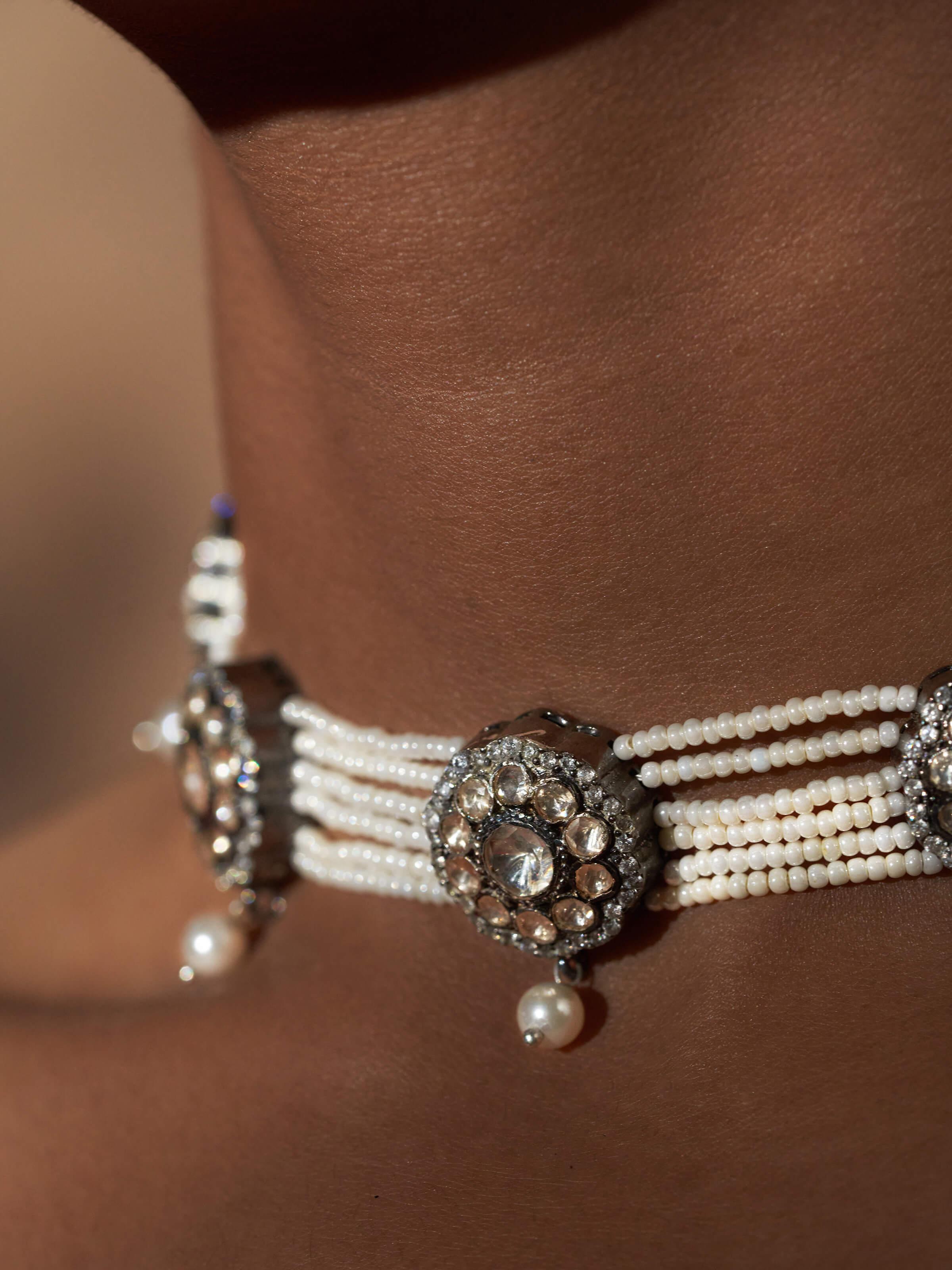 Back view of Silversmithing Choker featuring the secure clasp and detailed silver design.