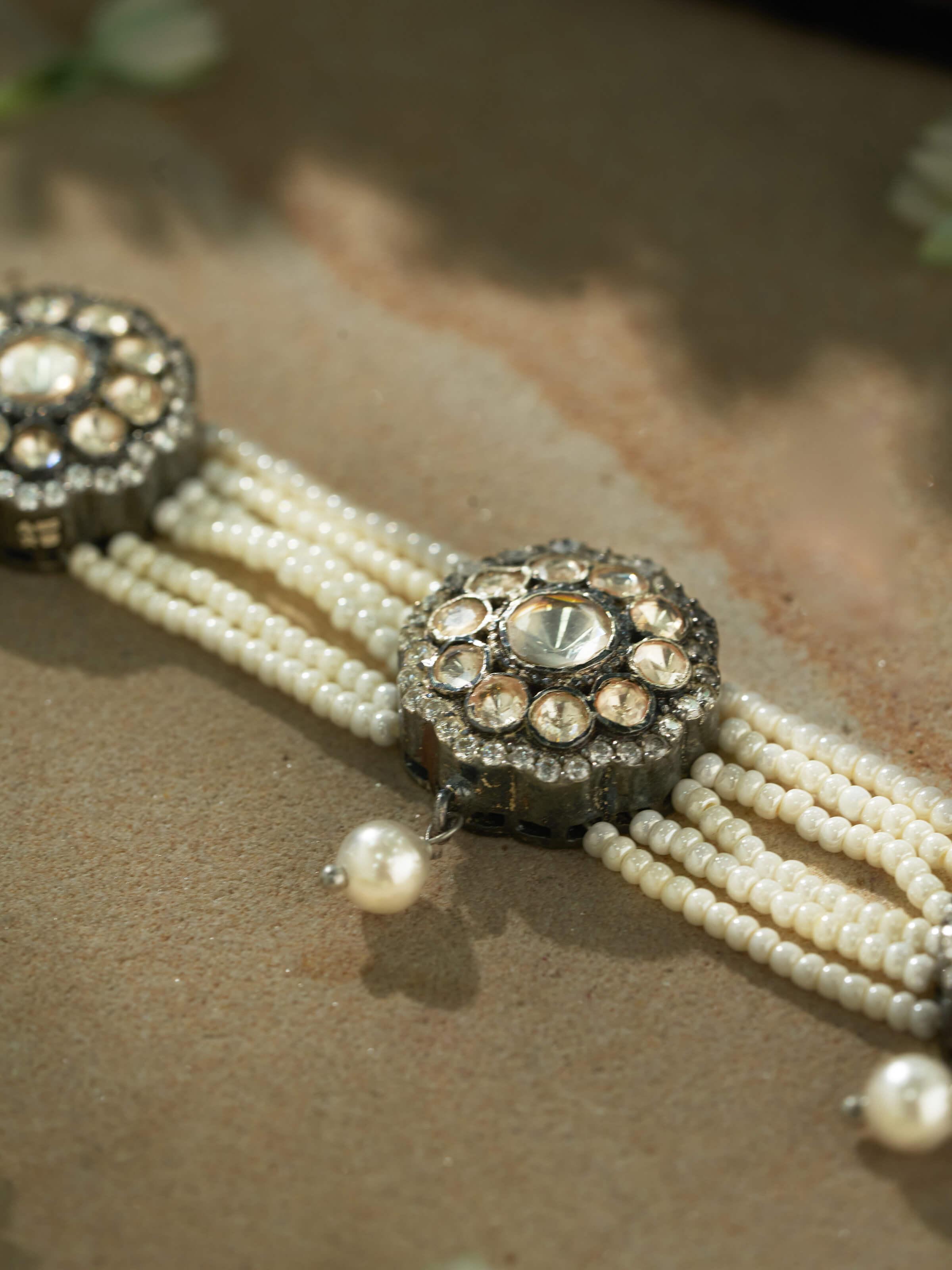 Detailed image of Silversmithing Choker focusing on the high-quality silver and craftsmanship.