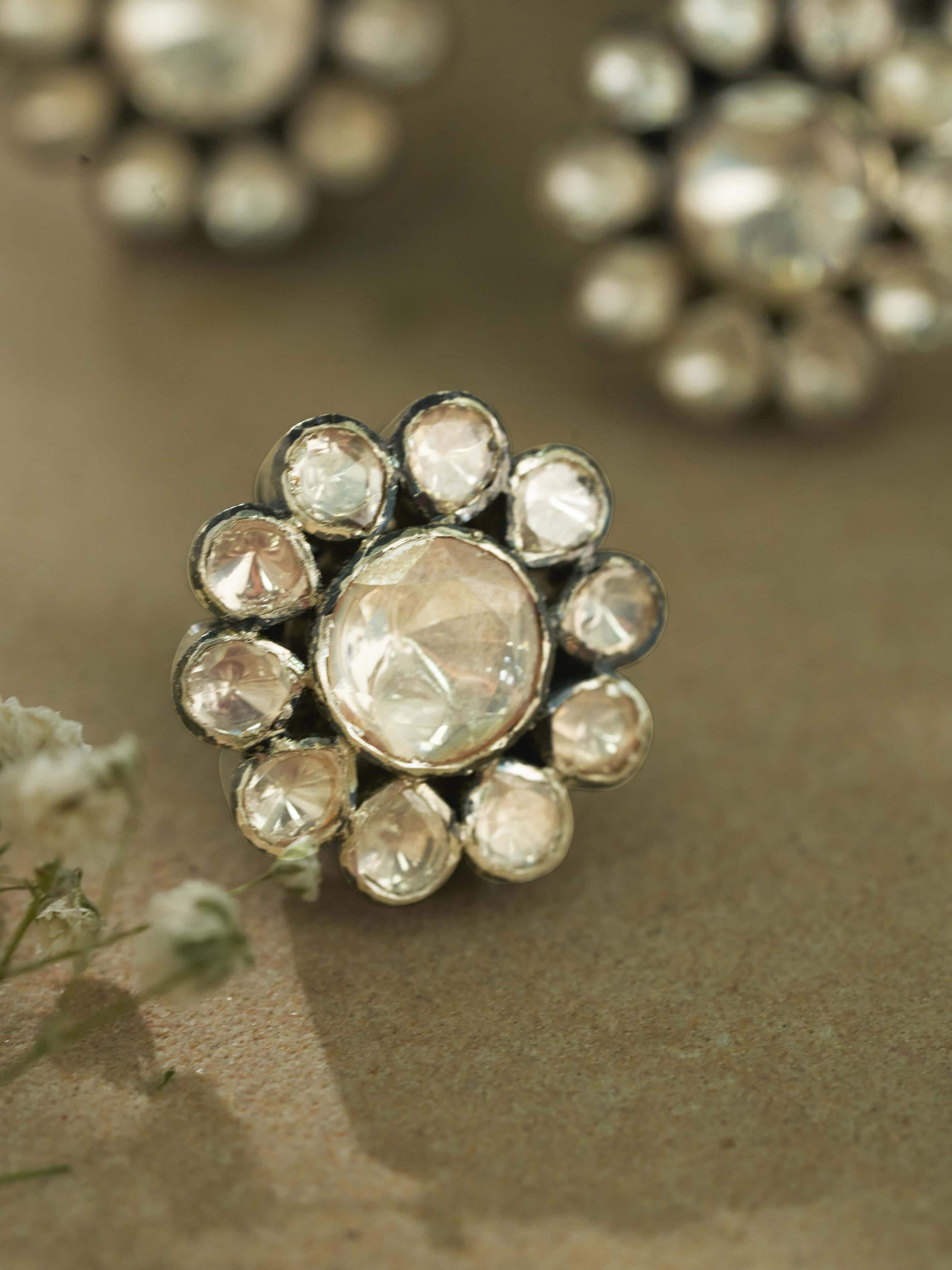 Angled view of Silversmithing kurta buttons displaying their fine craftsmanship