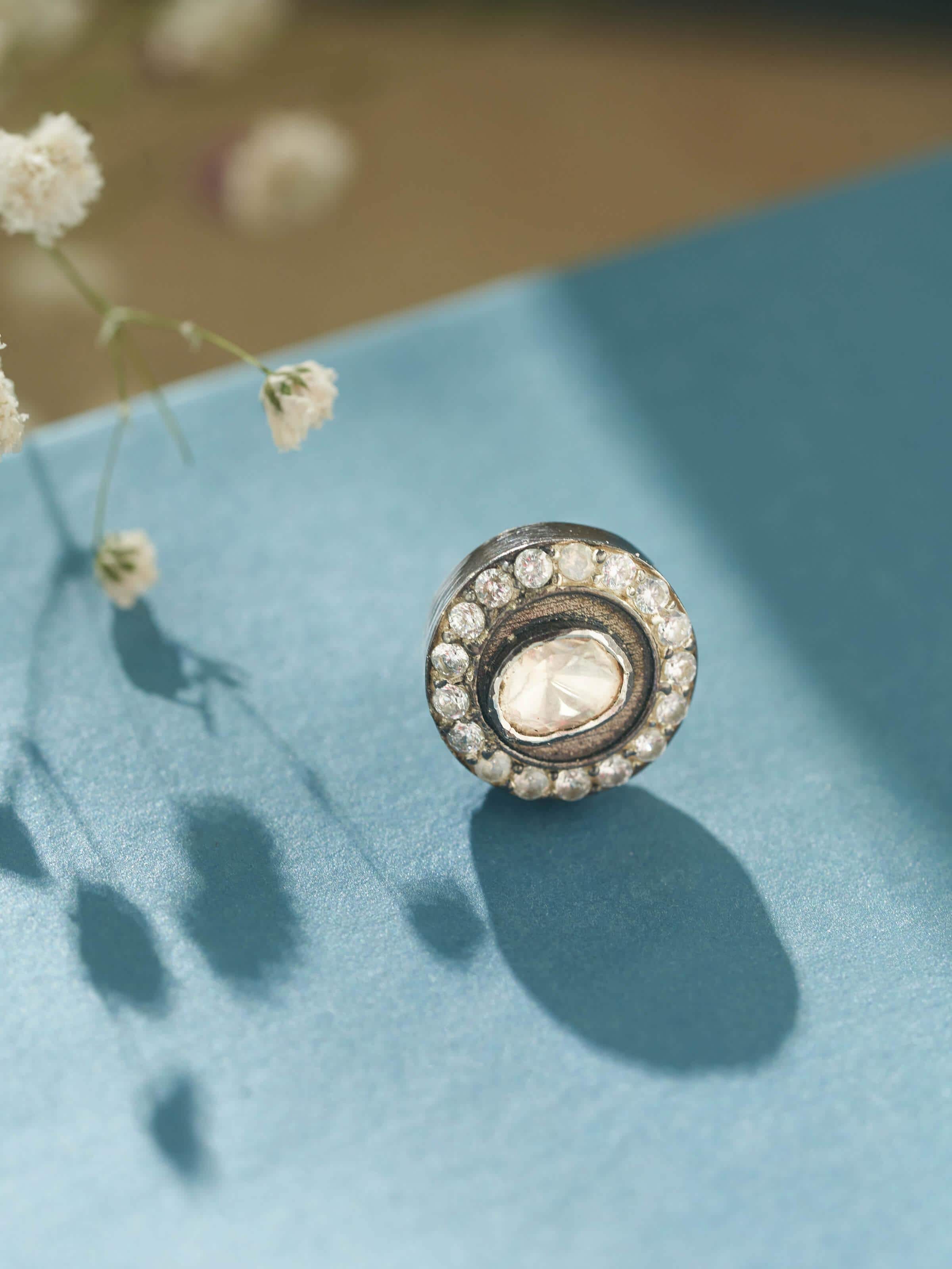 Detailed view of Silversmithing Kurta Buttons (4 pcs) focusing on intricate button design.